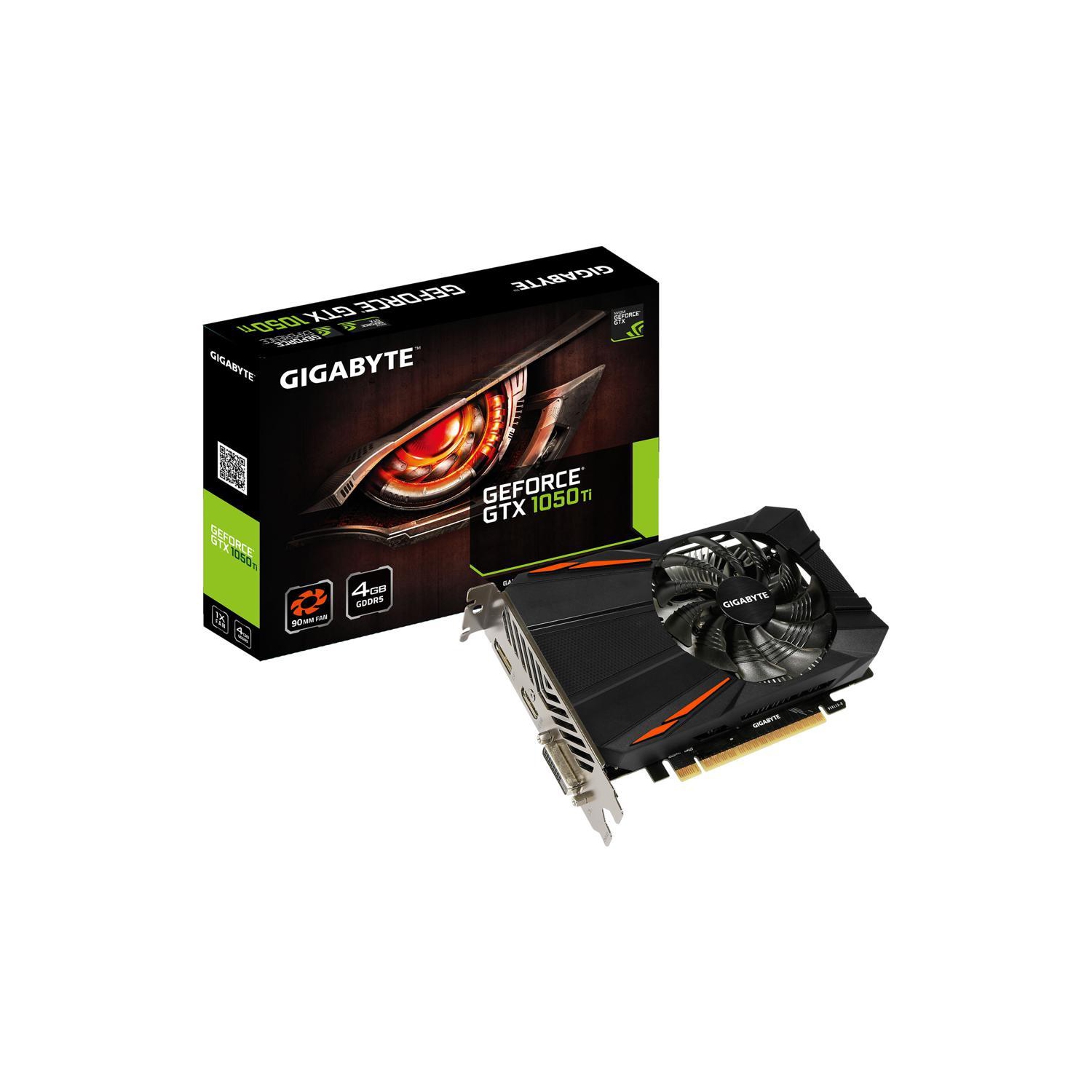 GIGABYTE GeForce GTX 1050 Ti D5 4G Video Card - 1316/1430 MHz, 4GB GDDR5, PCI Express 3.0 x16, Dual Slot