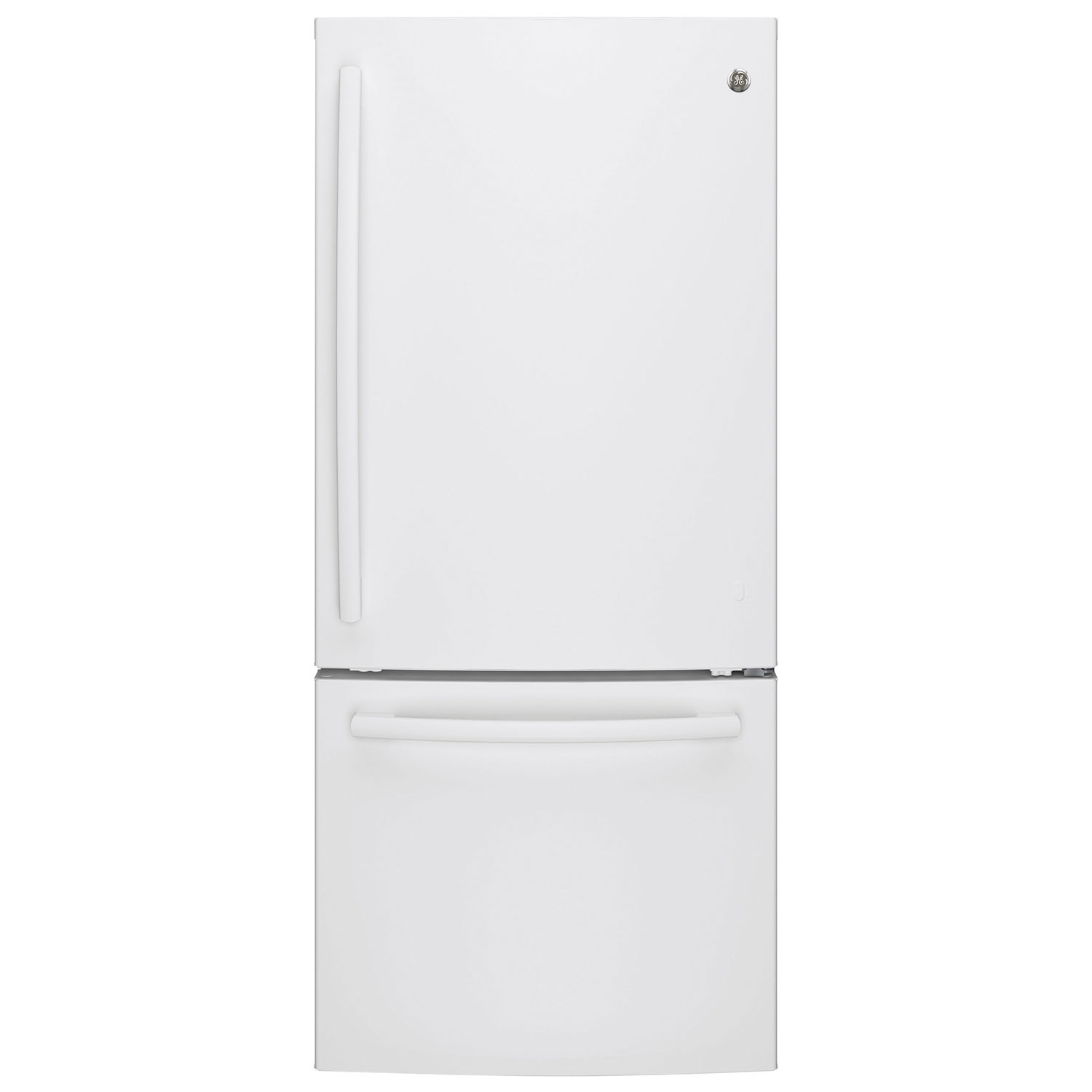 GE 30" 20.9 Cu. Ft. Bottom Mount Freezer Refrigerator with LED Lighting -White-Open Box - Perfect Condition