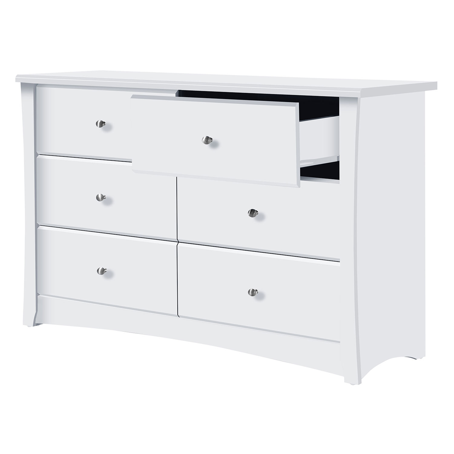 Storkcraft Crescent 6-Drawer Nursery Dresser-White
