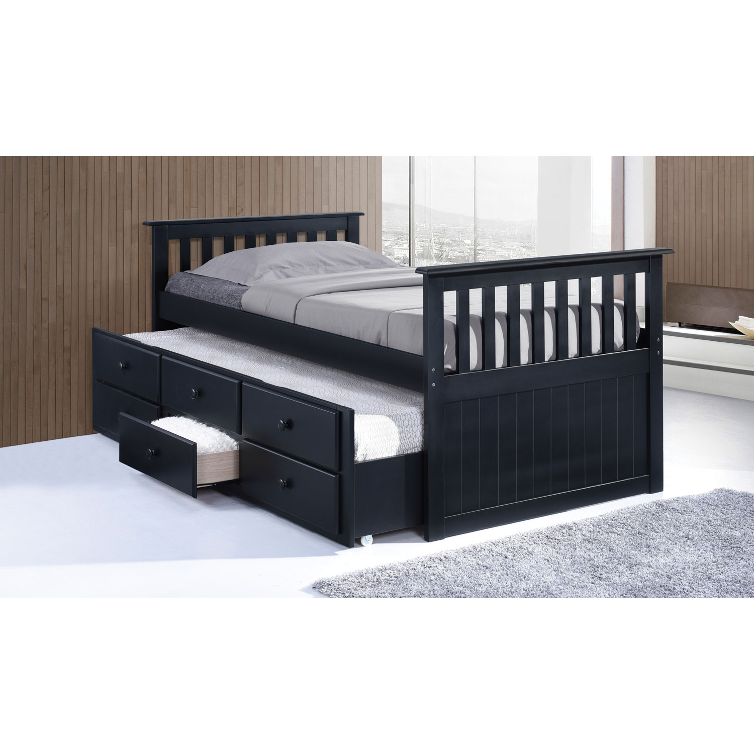 Marco Island Contemporary Kids Pull Out Trundle Bed Twin Black Marco Island Contemporary Kids Pull Out Trundle Bed Twin Black Beds Best Canada