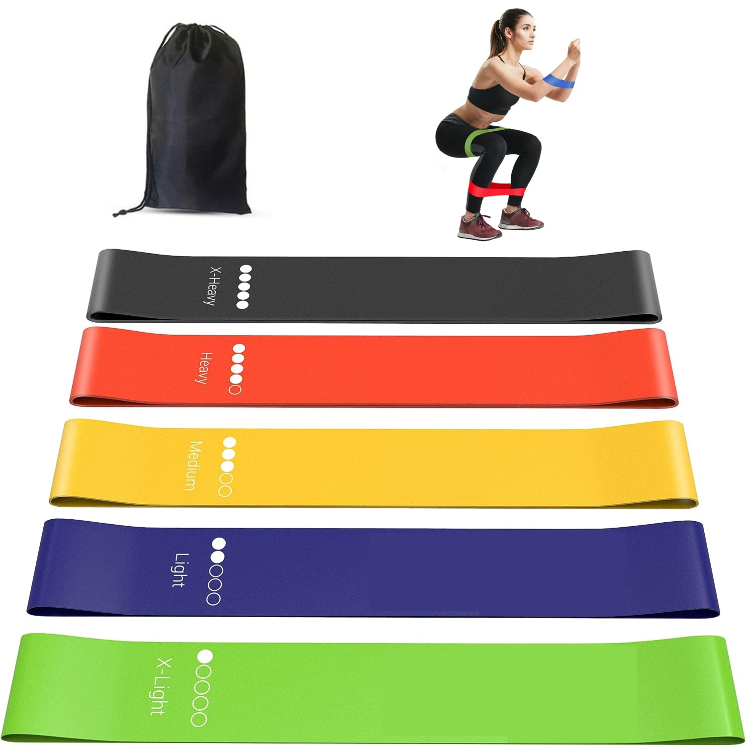 5 niveaux de résistance; bandes élastiques pour l'entraînement à la maison; entraînements; musculation; Gym; bandes d'entraînement en latex naturel