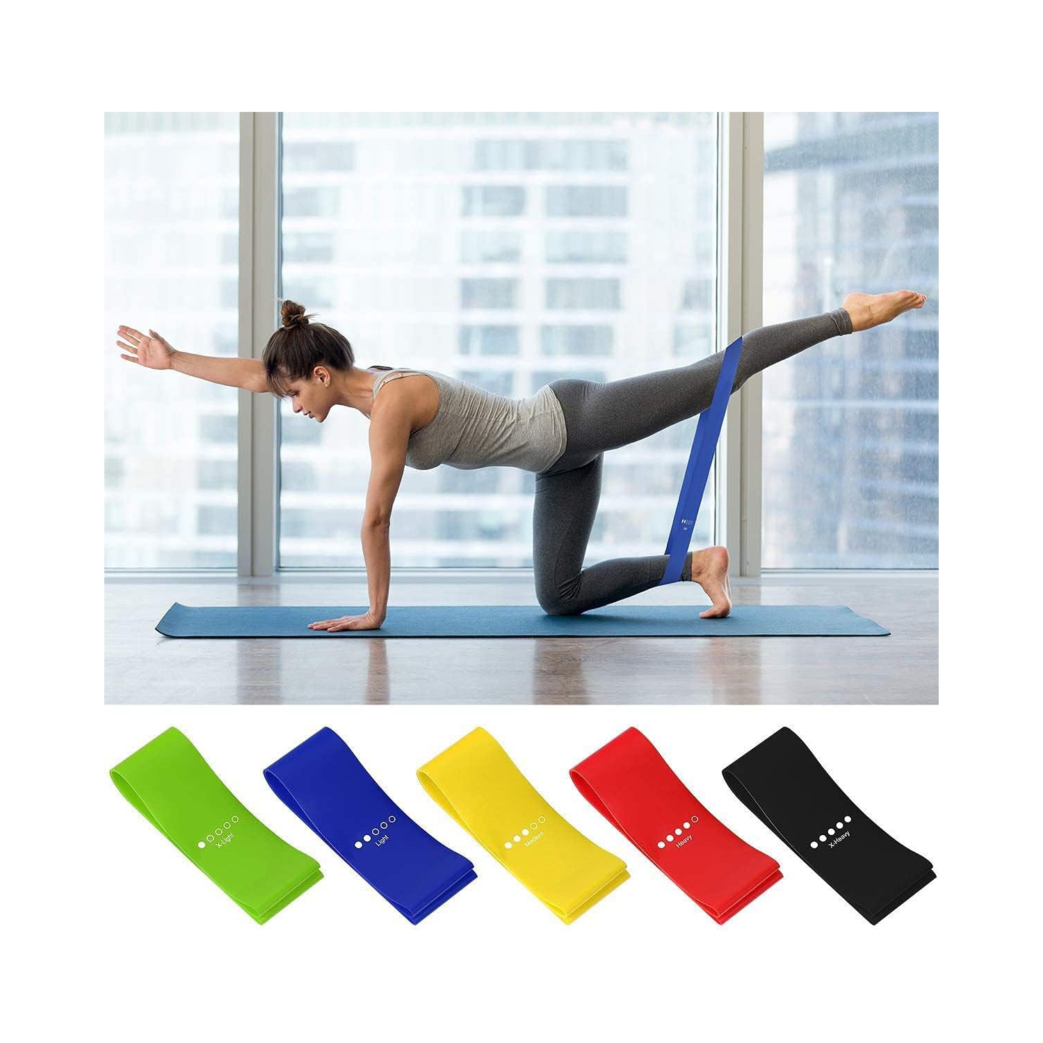 5 niveaux de résistance; bandes élastiques pour l'entraînement à la maison; entraînements; musculation; Gym; bandes d'entraînement en latex naturel