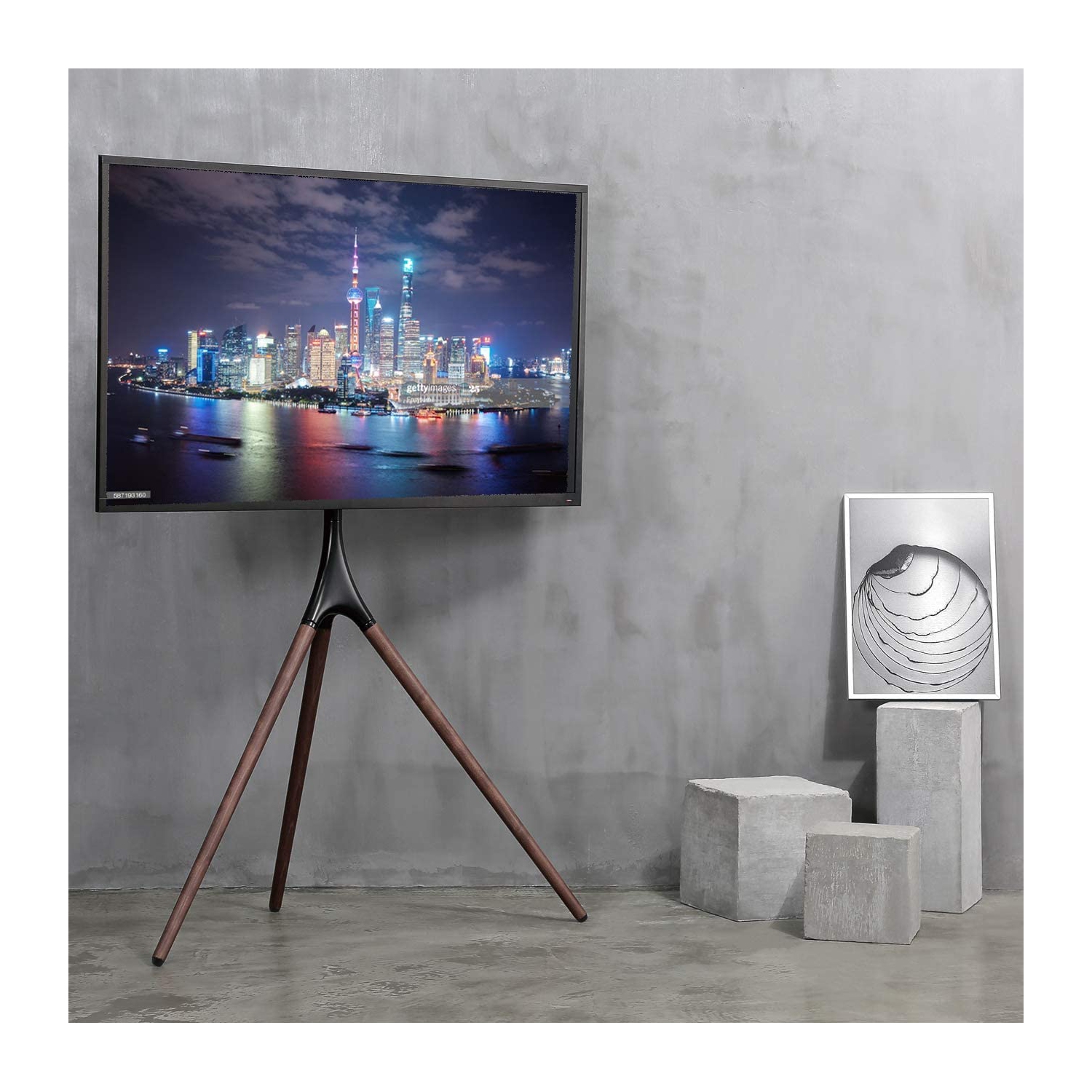 DURAMEX Artistic Easel 45 to 65 inch LED LCD Screen,Studio TV Floor Display Stand, Adjustable TV Mount with Swivel and Tripod Base