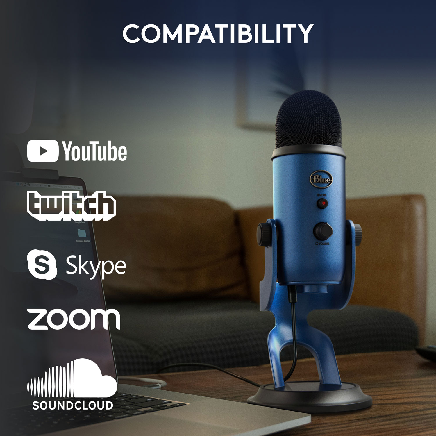Blue Microphones Yeti USB Microphone - Midnight Blue