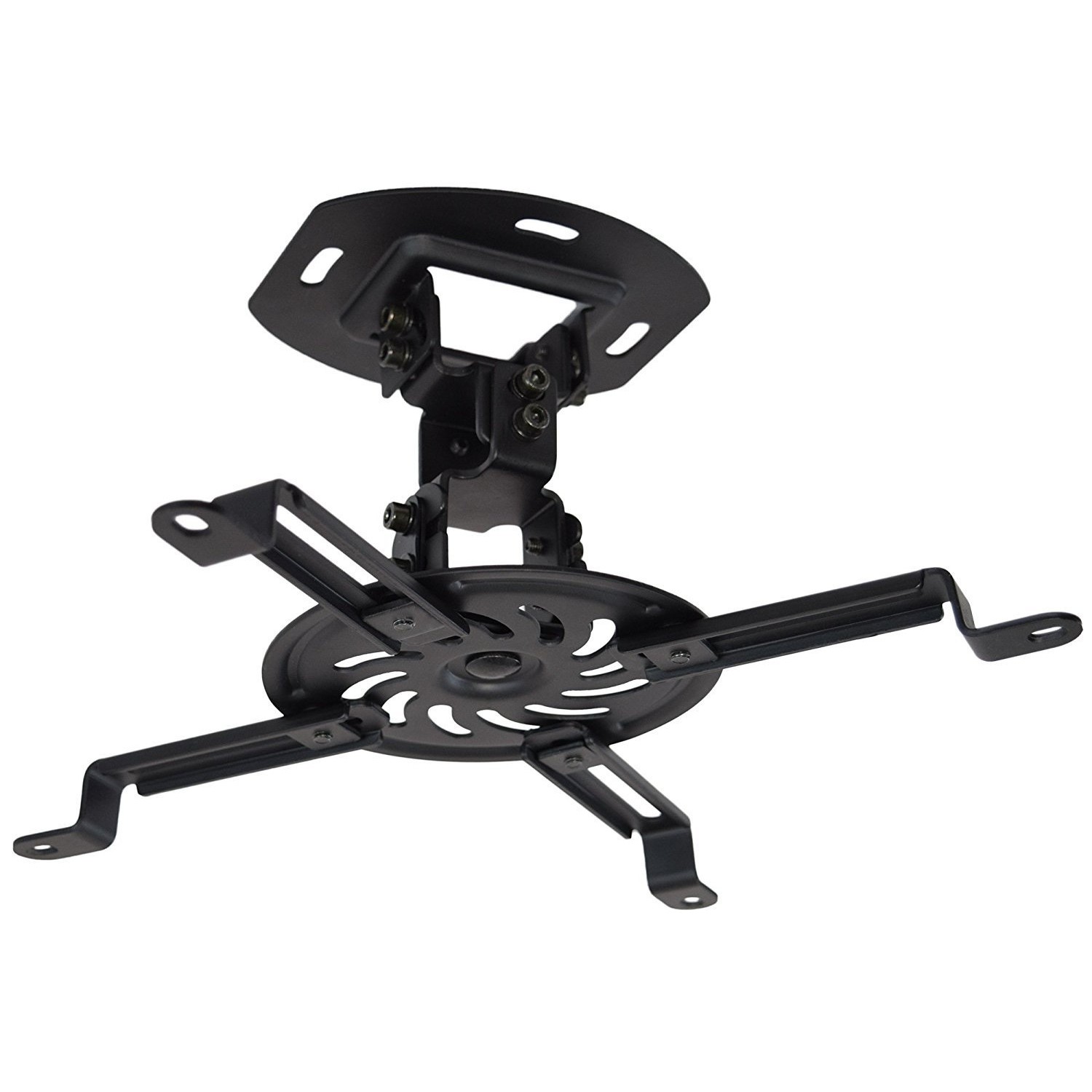 Duramex Projector Mount - Universal Ceiling Bracket LCD DLP 15 Degree Tilt 360° Swivel 50lbs Black