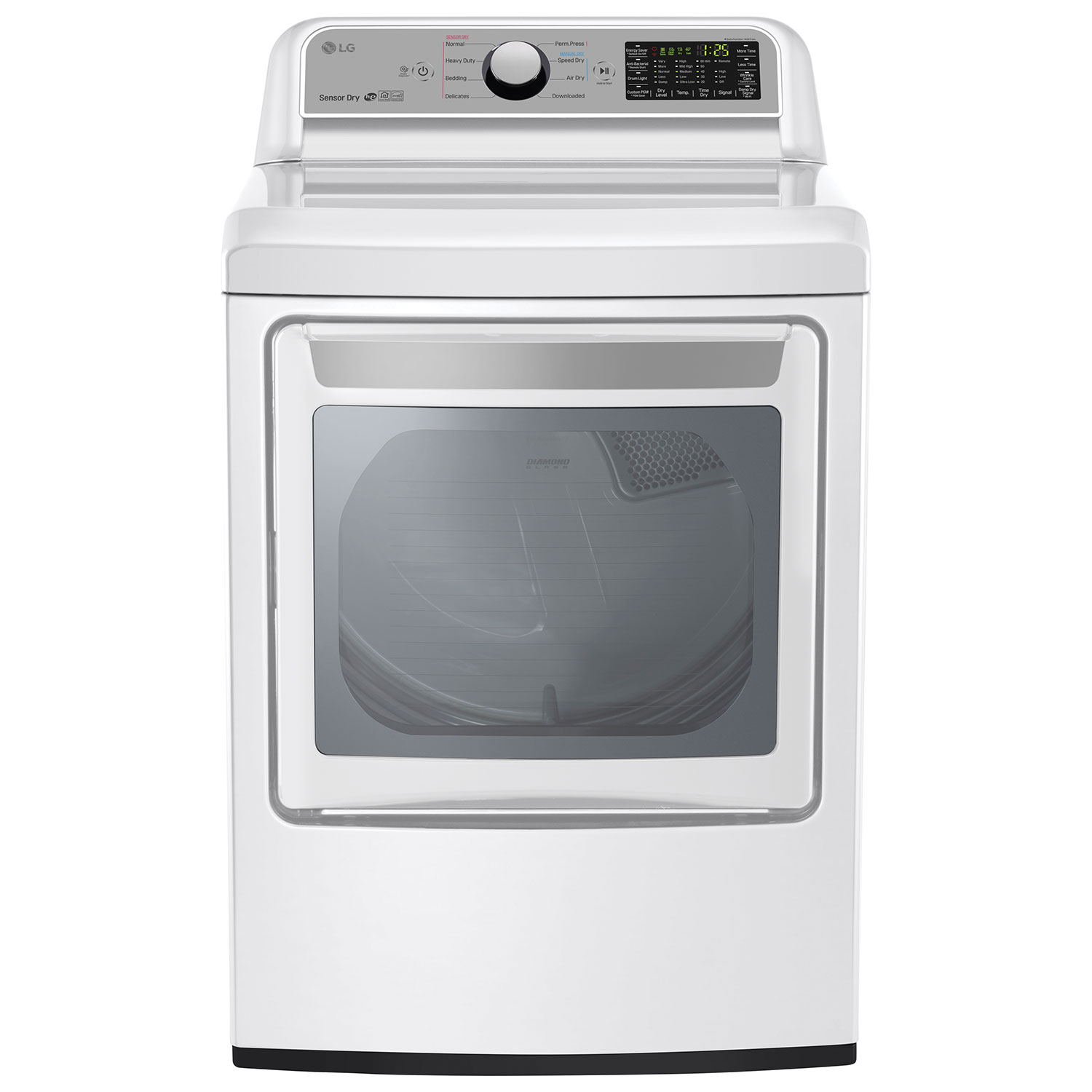 LG 7.3 Cu. Ft. Electric Dryer with Moisture Sensing, Steam, Energy Star & SmartDiagnosis (DLEX7200W) - White