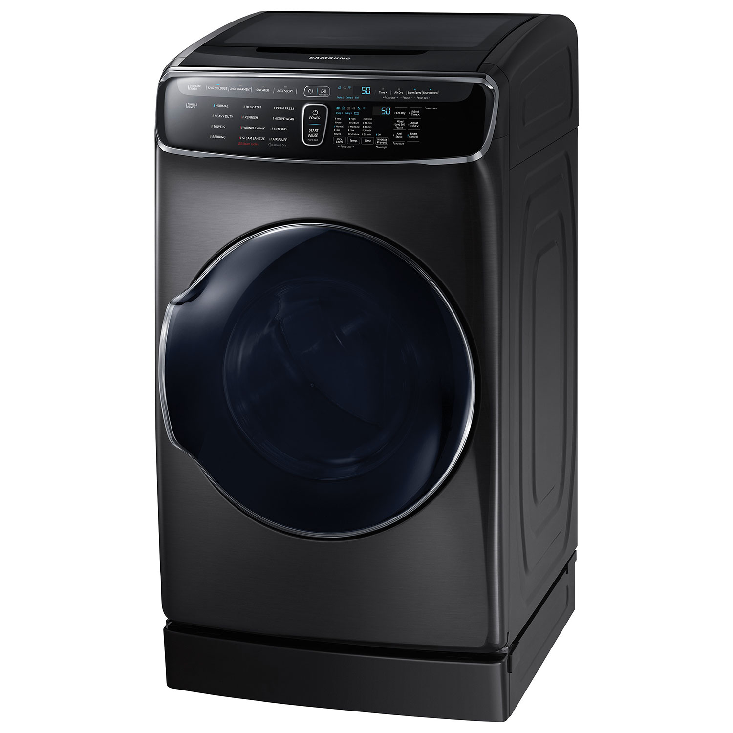 Sécheuse électrique à vapeur à compartiment Flex Dry 7,5 pi³ Samsung - Acier inox noir