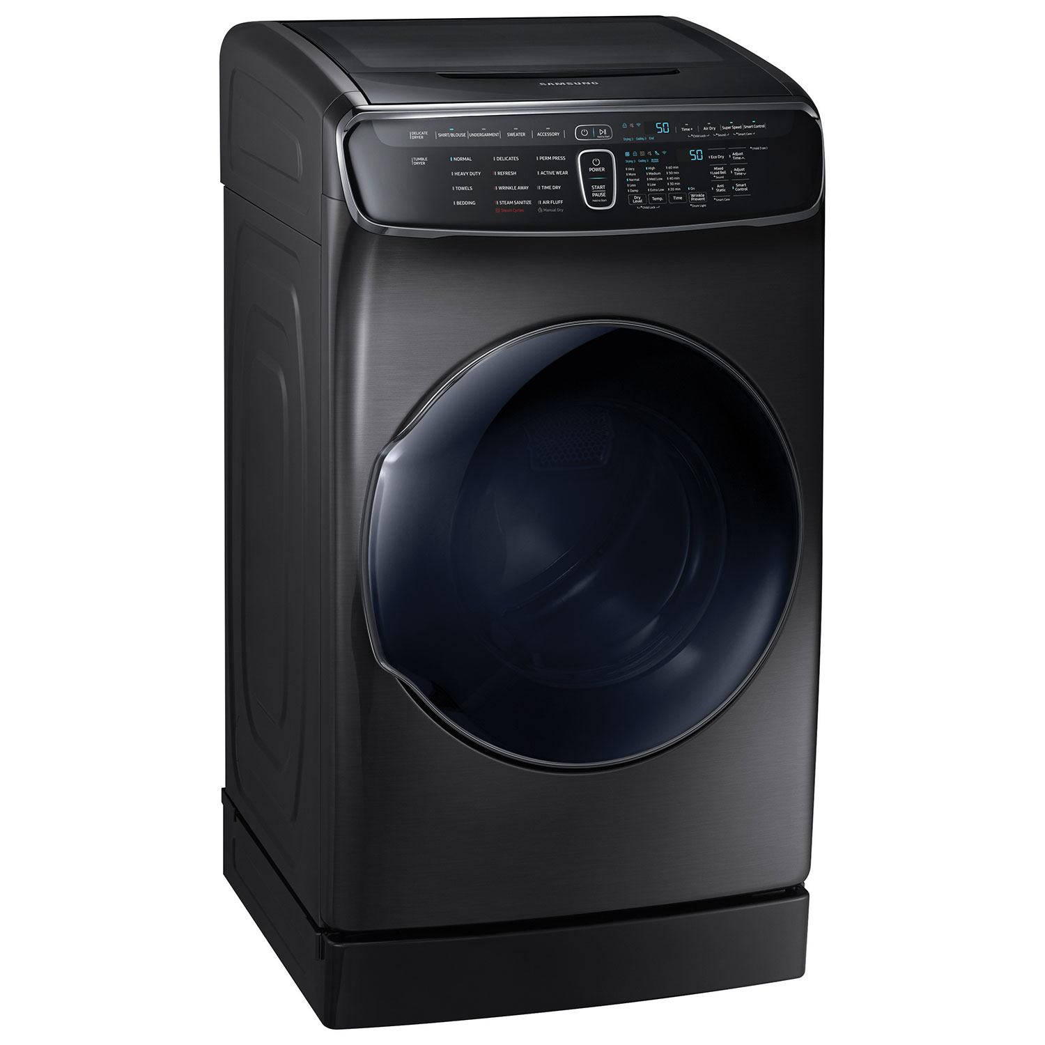 Sécheuse électrique à vapeur à compartiment Flex Dry 7,5 pi³ Samsung - Acier inox noir