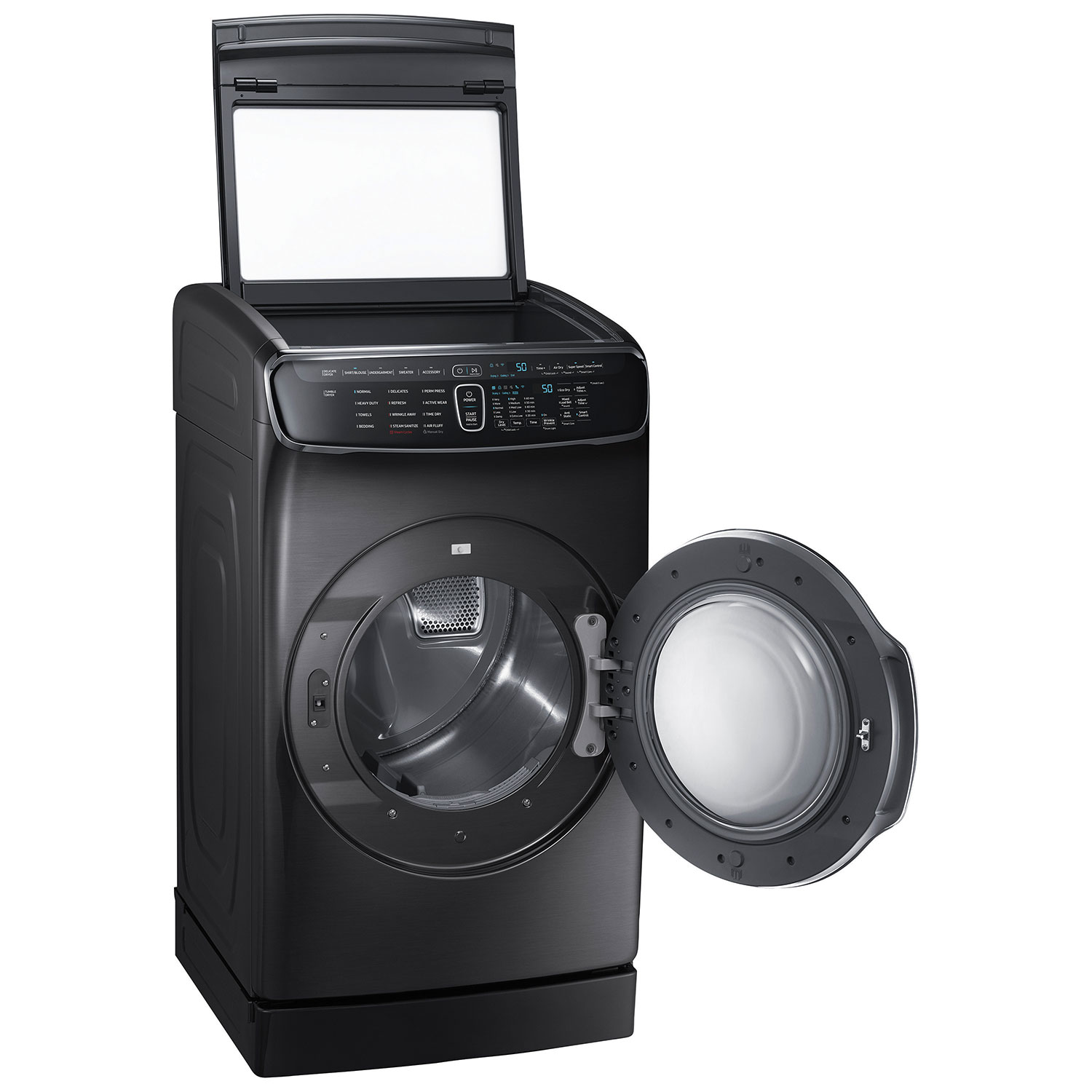 Sécheuse électrique à vapeur à compartiment Flex Dry 7,5 pi³ Samsung - Acier inox noir