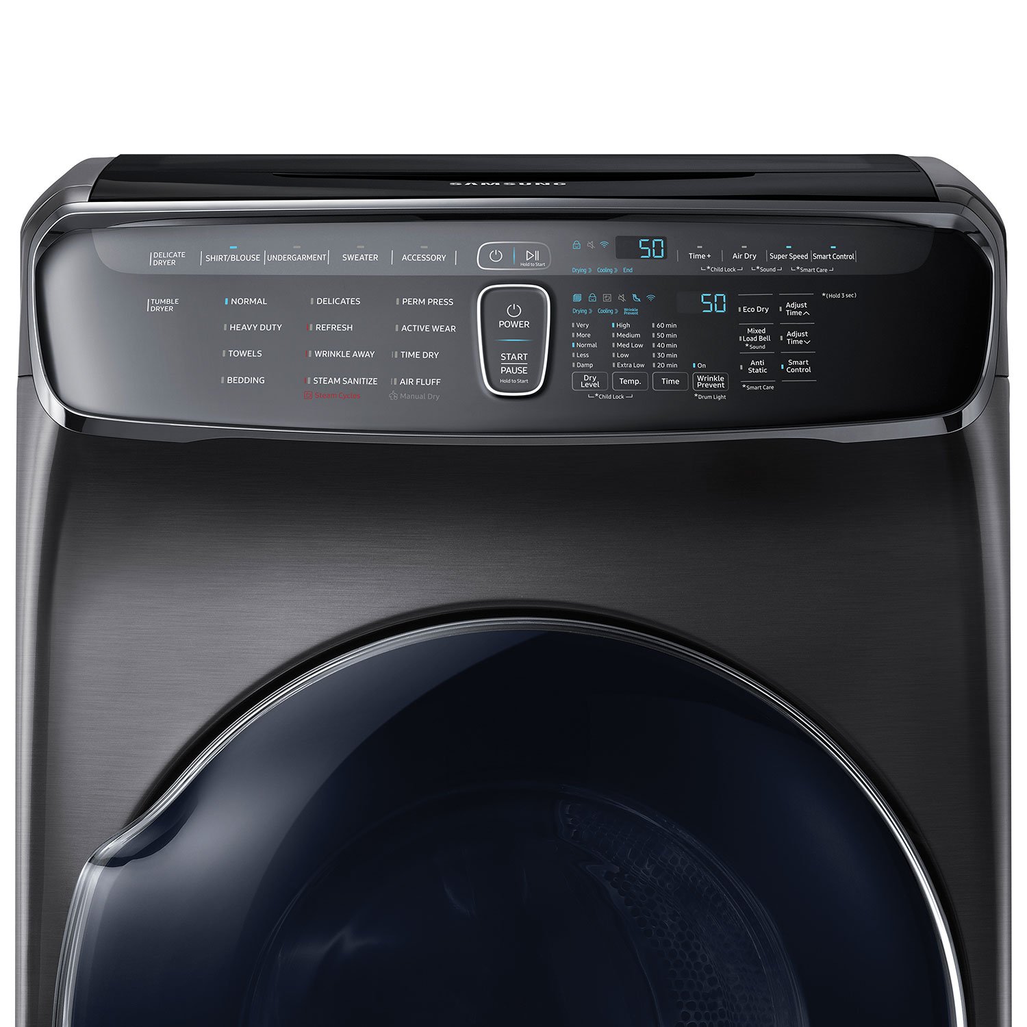 Sécheuse électrique à vapeur à compartiment Flex Dry 7,5 pi³ Samsung - Acier inox noir
