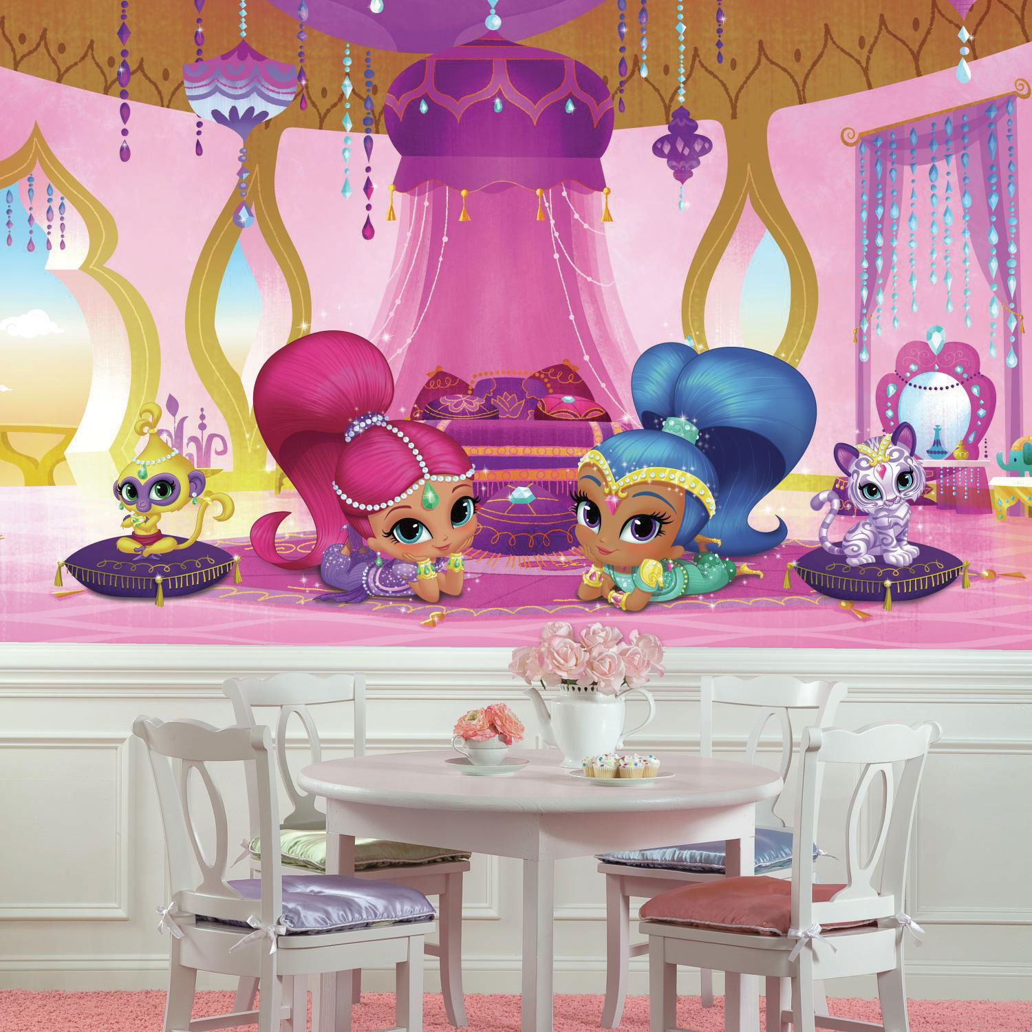 Murale en papier peint de 6 x 10,5 pi Shimmer & Shine Palace de RoomMates