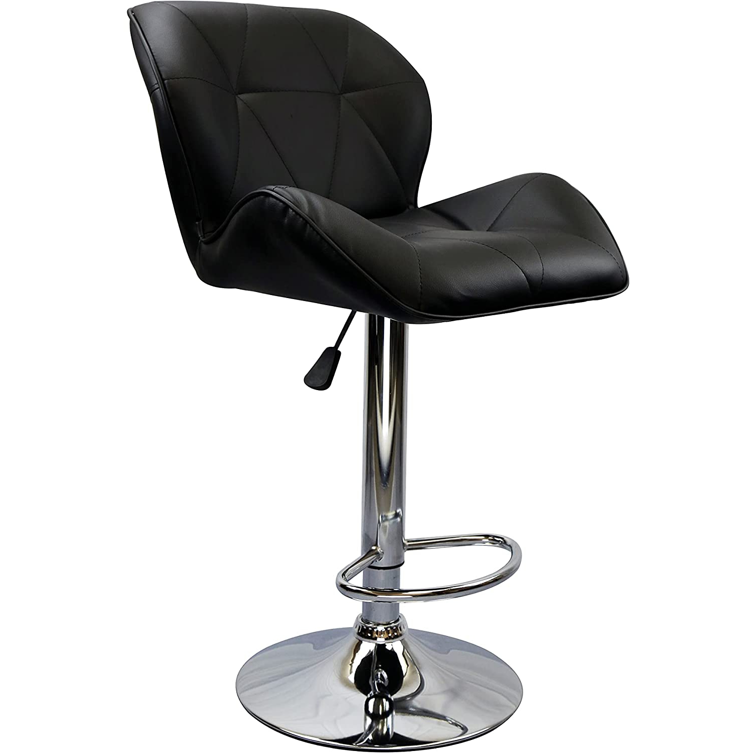 Mobilier moderne Tripatch Nicer PU de salle à manger réglable Tabouret de bar en noir - Lot de 2