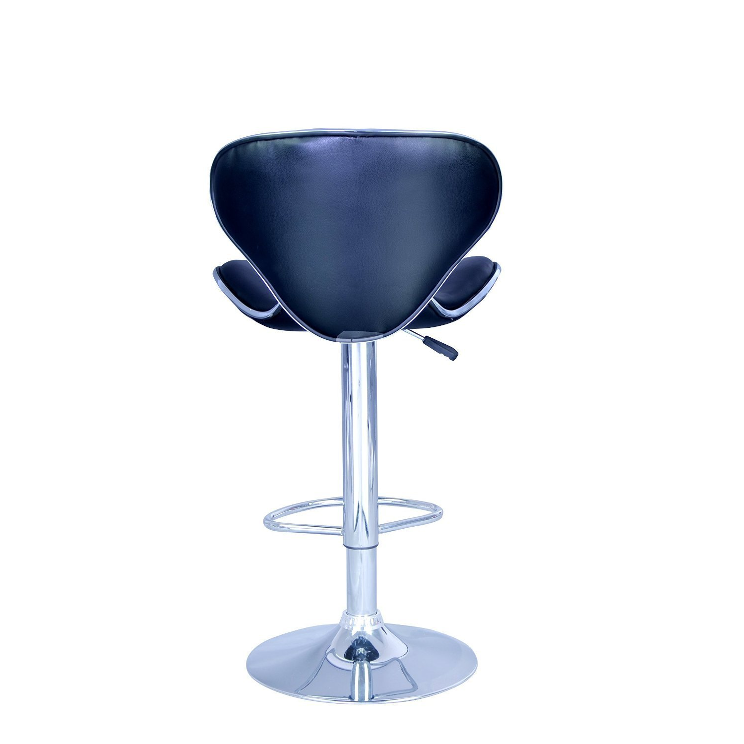 Tabouret de bar pivotant réglable en polyuréthane de Nicer Furniture en noir - Ensemble de 2