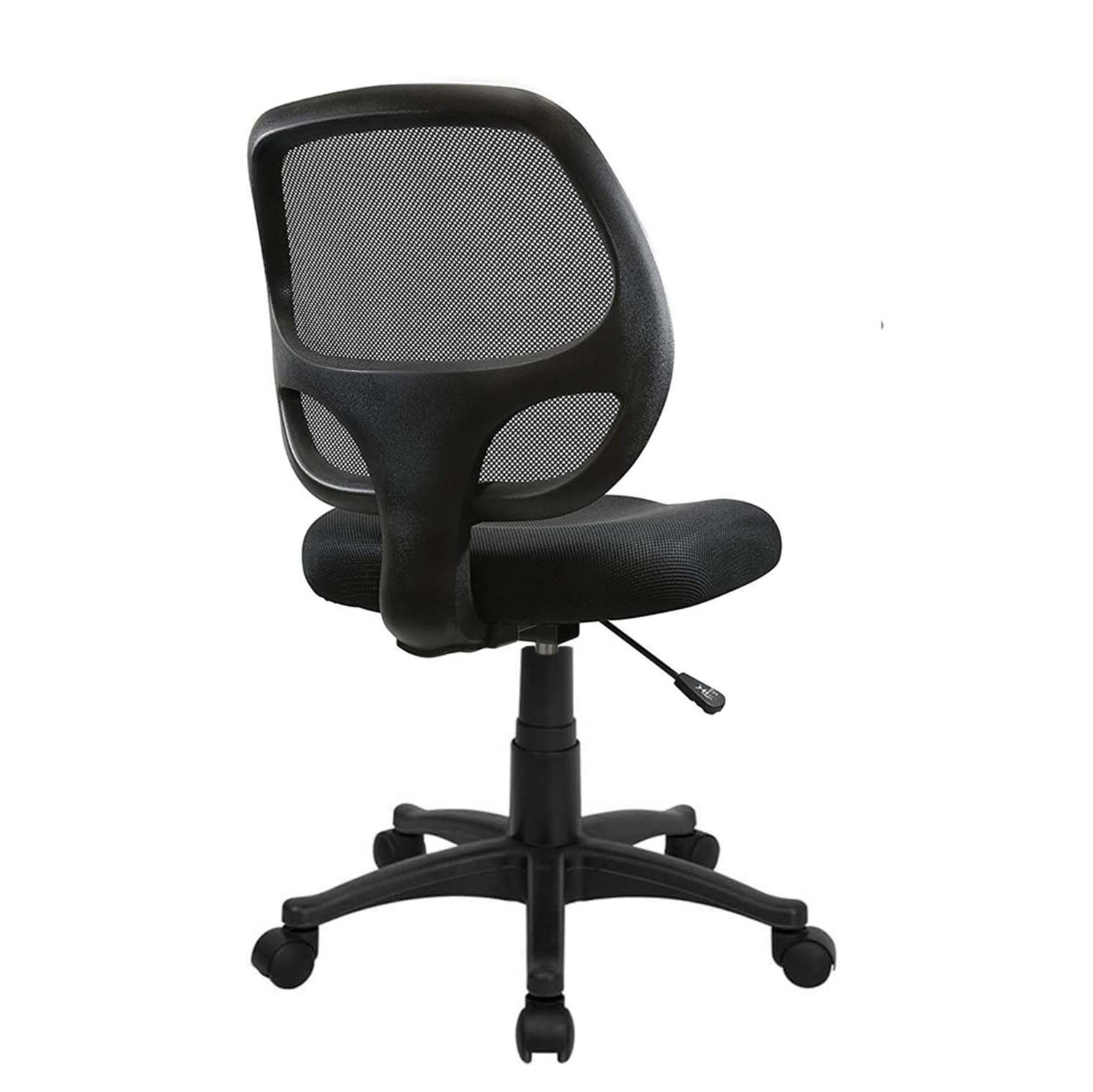 Nicer Furniture Mid-Back Black Mesh Computer Chair Task Desk Chair Ergonomic office Chair without Arms