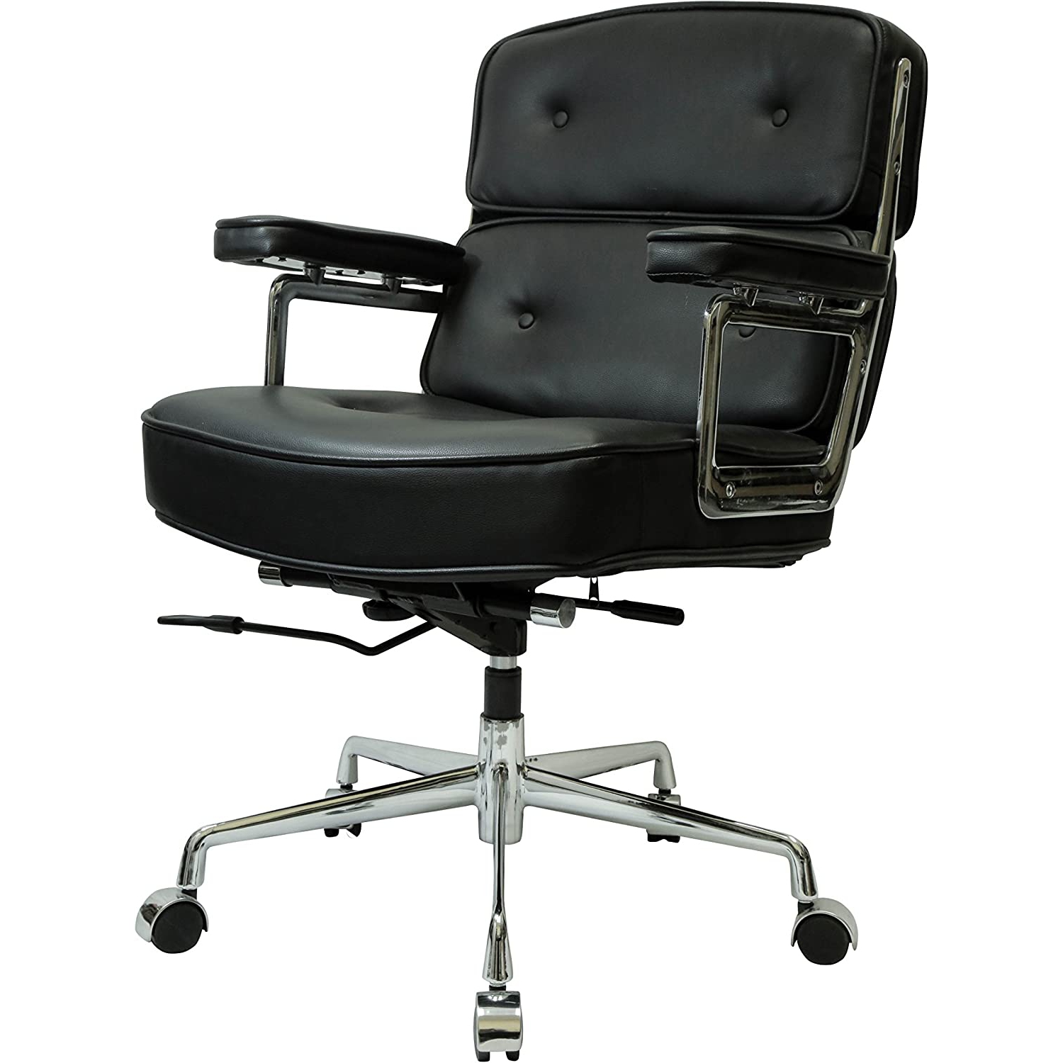 Nicer Furniture Alaia Executive Work Chair, Genuine Leather, Black