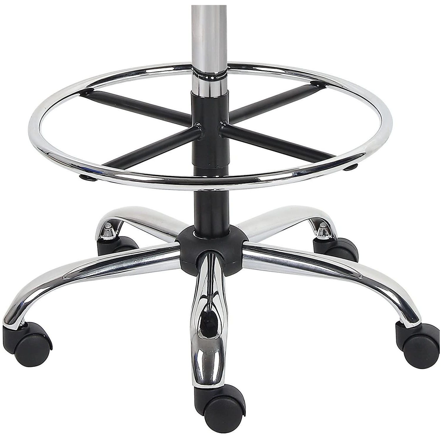 Caressoft Medical/Drafting Stool with Back Cushion Black