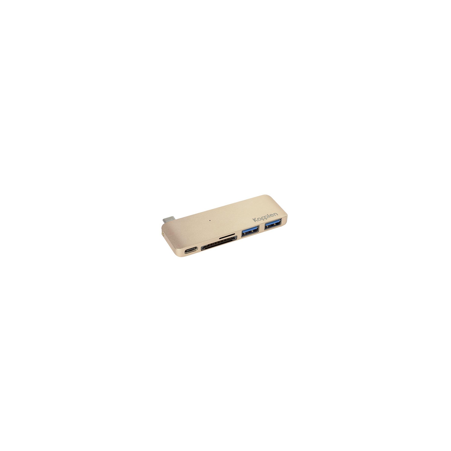 Kopplen Type-C USB Powered Multi Hub, 2x USB 3.0 Ports, SD + Micro-SD Card Reader Support Macbook - Aluminum Matte Gold