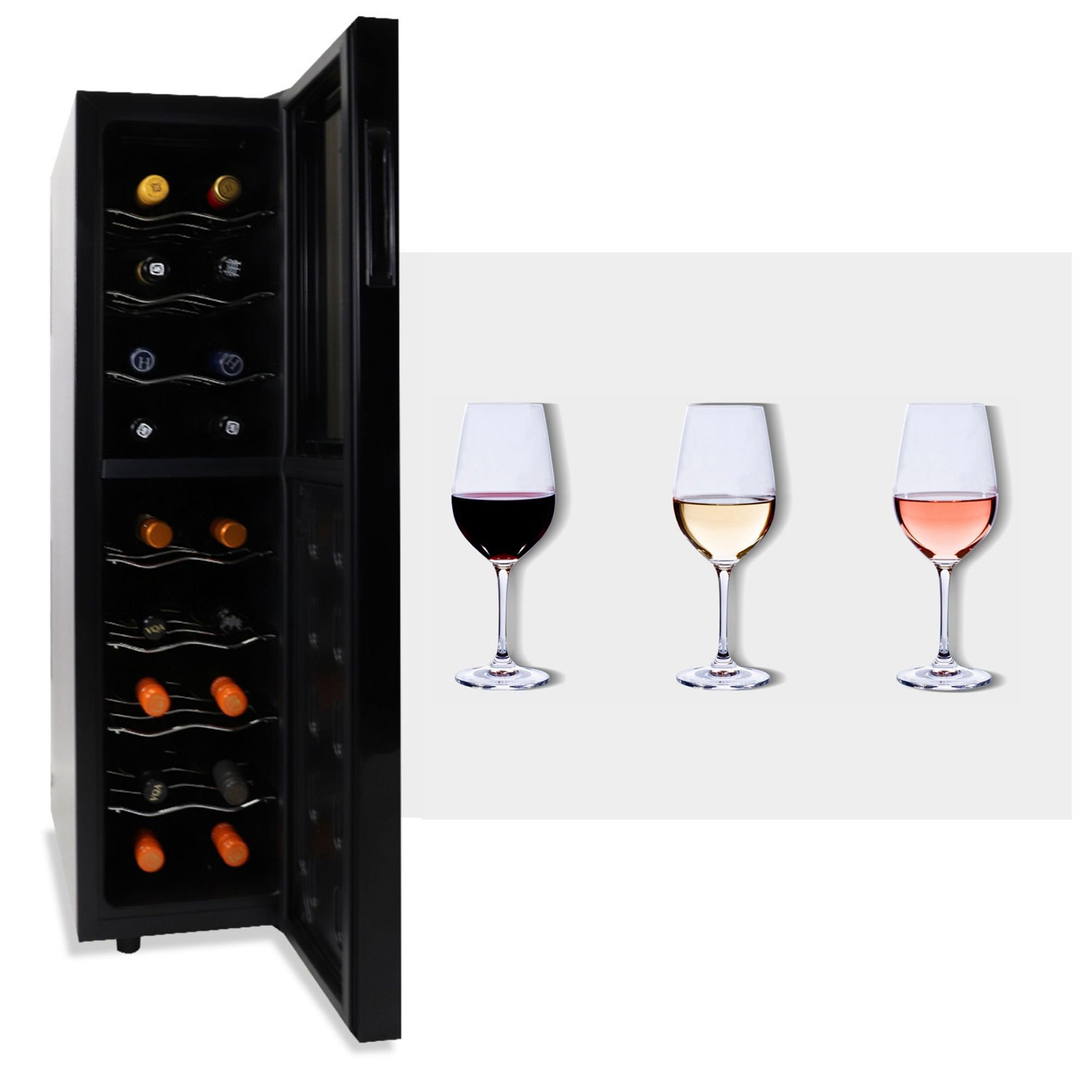 Koolatron 18-Bottle Slim Dual Zone Freestanding Wine Cooler / Wine Fridge