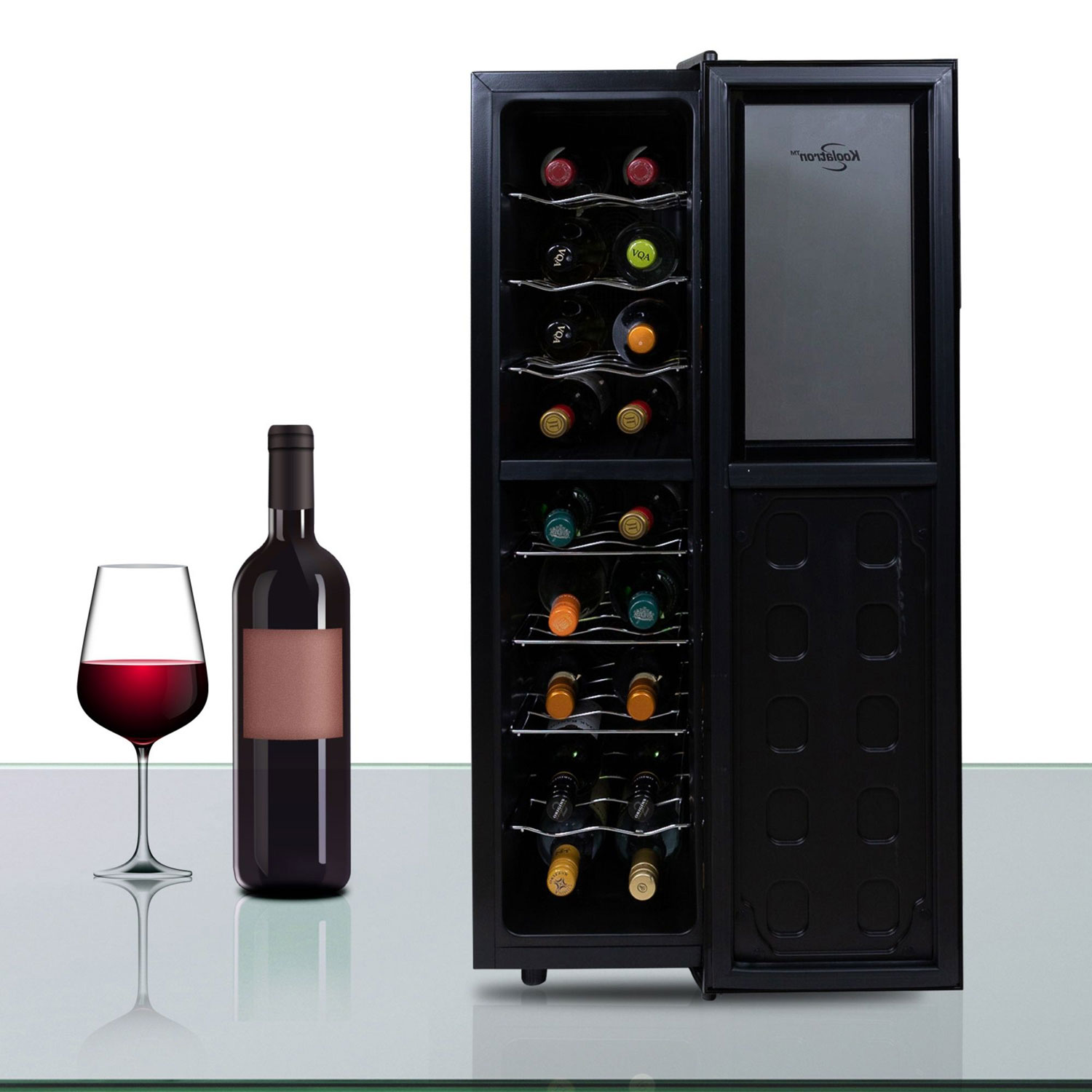 Koolatron 18-Bottle Slim Dual Zone Freestanding Wine Cooler / Wine Fridge