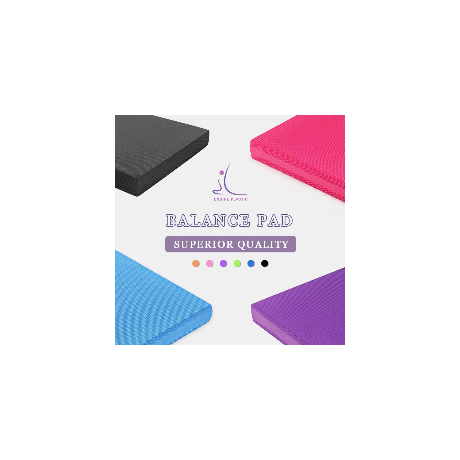 Kunova 50 x 40 x 6 CM coussin d'exercice en mousse/coussins d'équilibre souples polyvalents pour thérapie physique et entraînement de mise en forme,