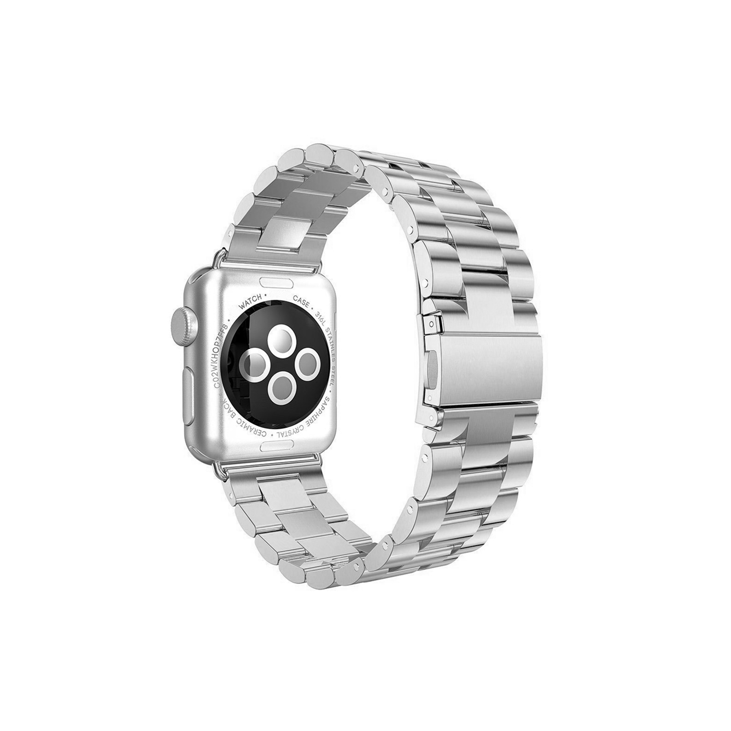 Bracelet à mailles en acier inoxydable de StrapsCo pour Apple Watch Series 1/2/3/4 - 38 mm - Argenté