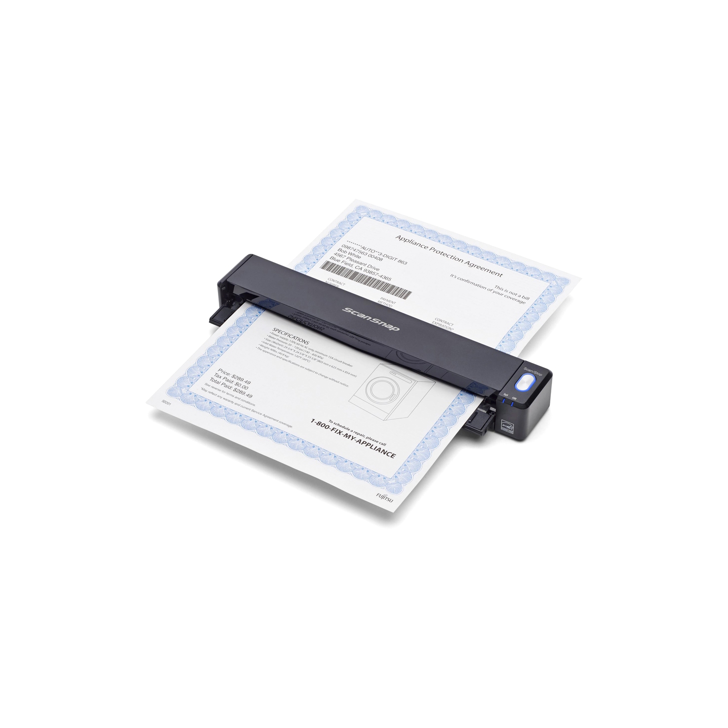 Fujitsu ScanSnap iX100 Mobile Scanner for PC and Mac PA03688-B005