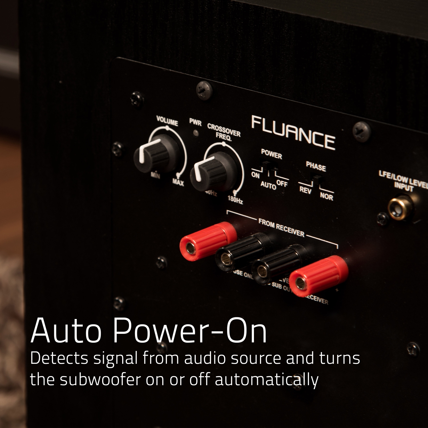 Fluance DB10 10-inch Low Frequency Ported Front Firing Powered Subwoofer for Home Theater & Music