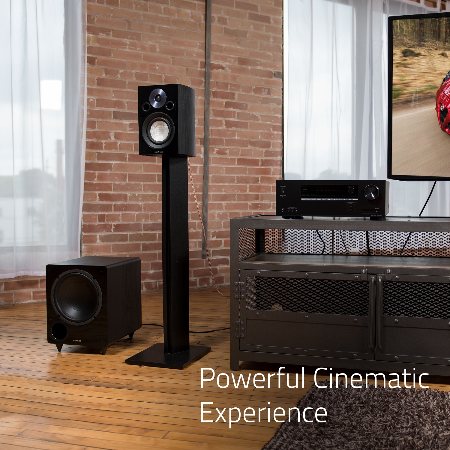 Fluance DB10 10-inch Low Frequency Ported Front Firing Powered Subwoofer for Home Theater & Music