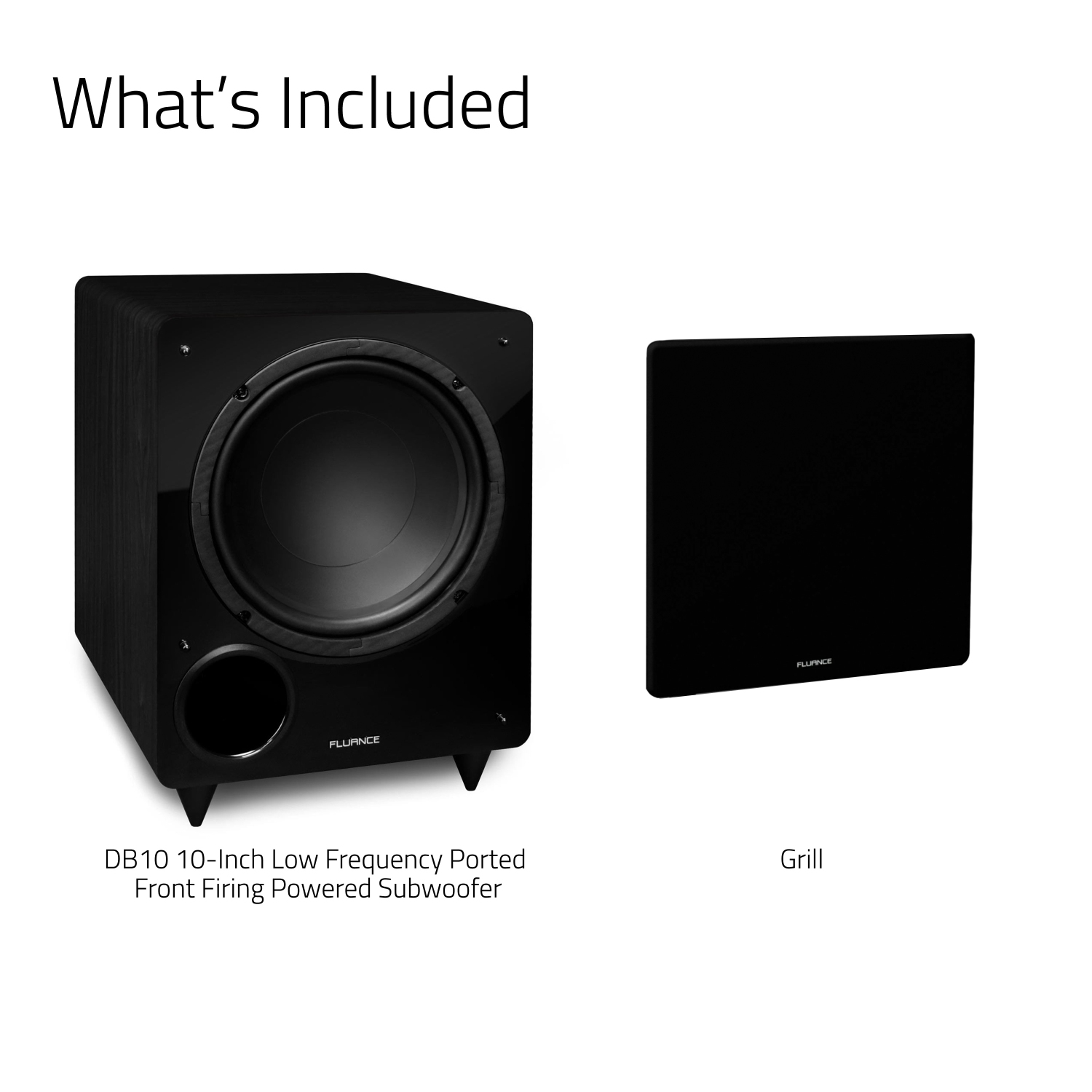 Fluance DB10 10-inch Low Frequency Ported Front Firing Powered Subwoofer for Home Theater & Music