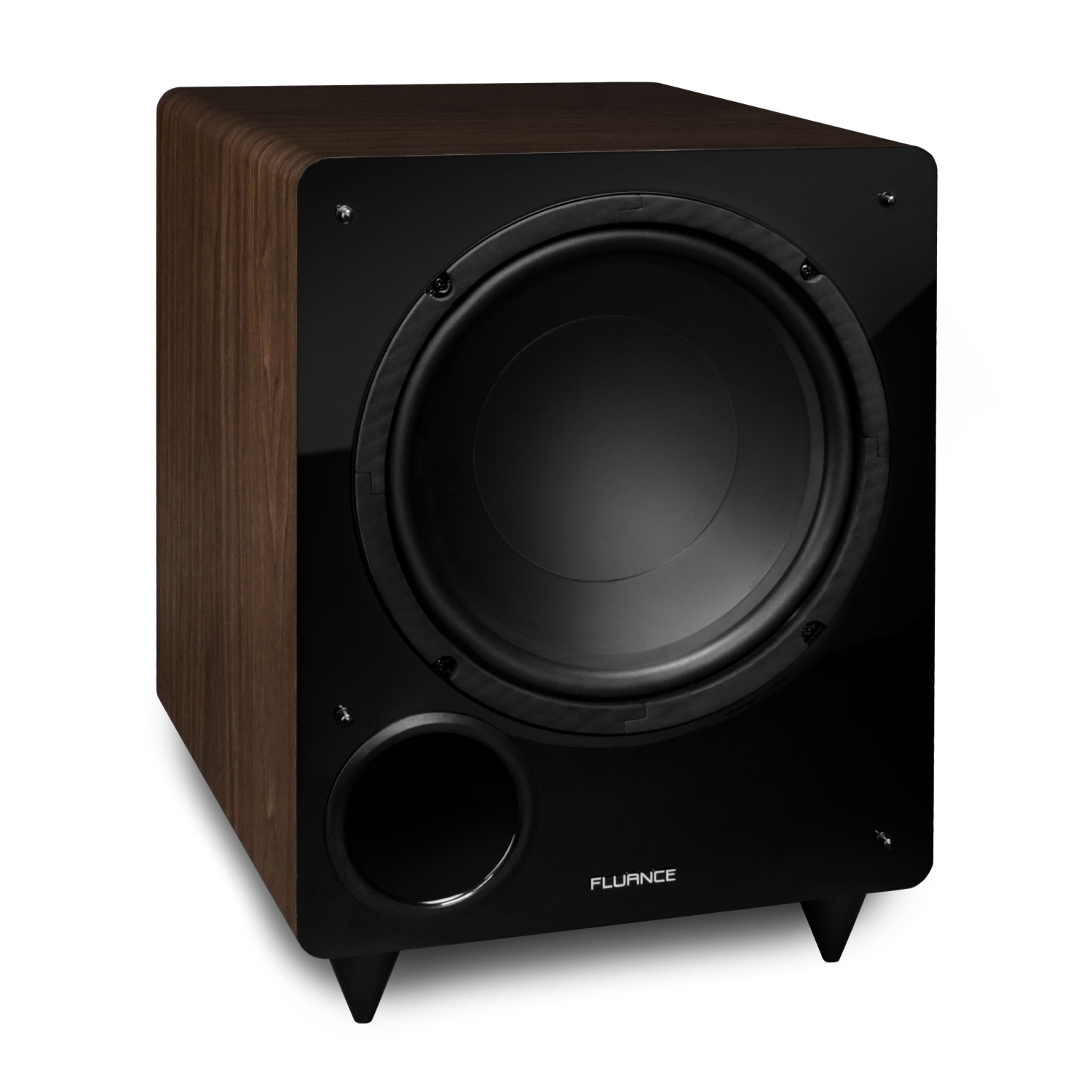 Fluance DB10W 10-inch Low Frequency Ported Front Firing Powered Subwoofer for Home Theater & Music (Natural Walnut)