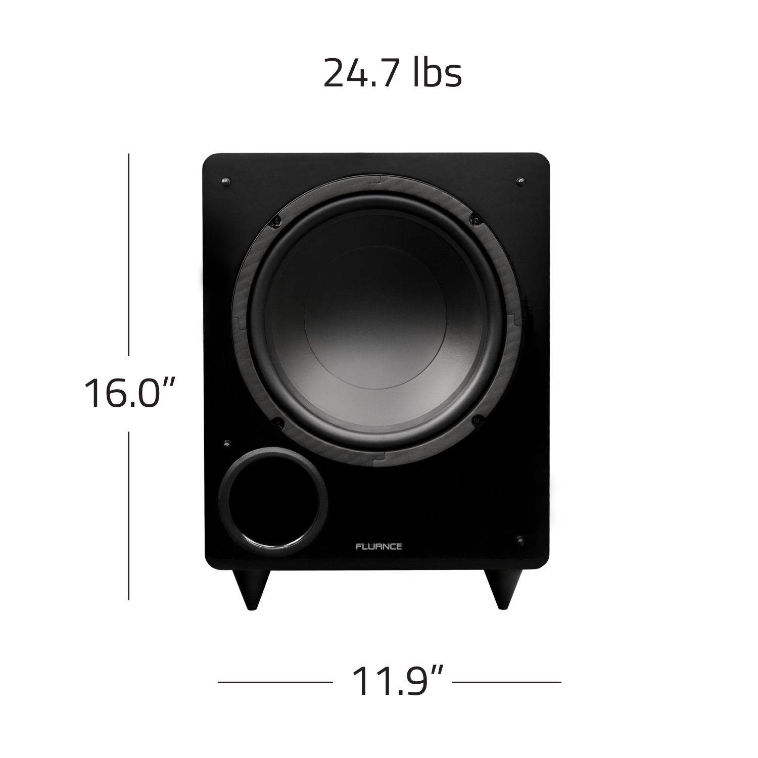 Fluance DB10W 10-inch Low Frequency Ported Front Firing Powered Subwoofer for Home Theater & Music