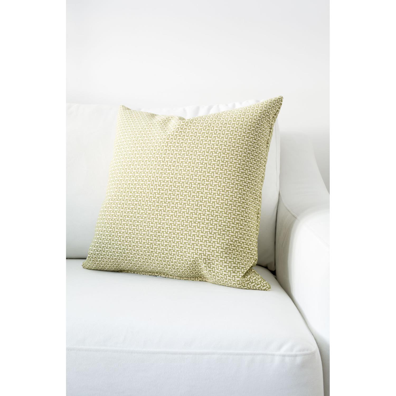 18" x 18" Design Throw Cushion - Light Geen - Light Beige