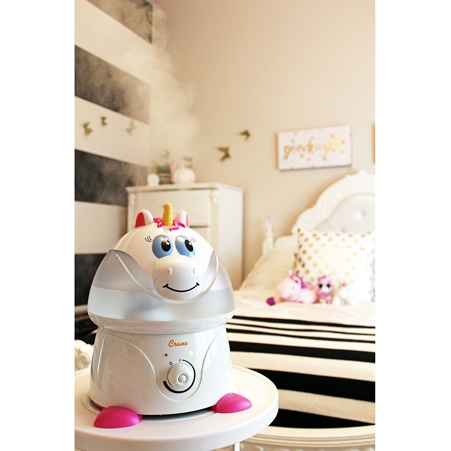 Crane - Humidificateur d'air à Vapeur Froide pour Chambre d'enfant, Capacité de 1 Gallon, Licorne