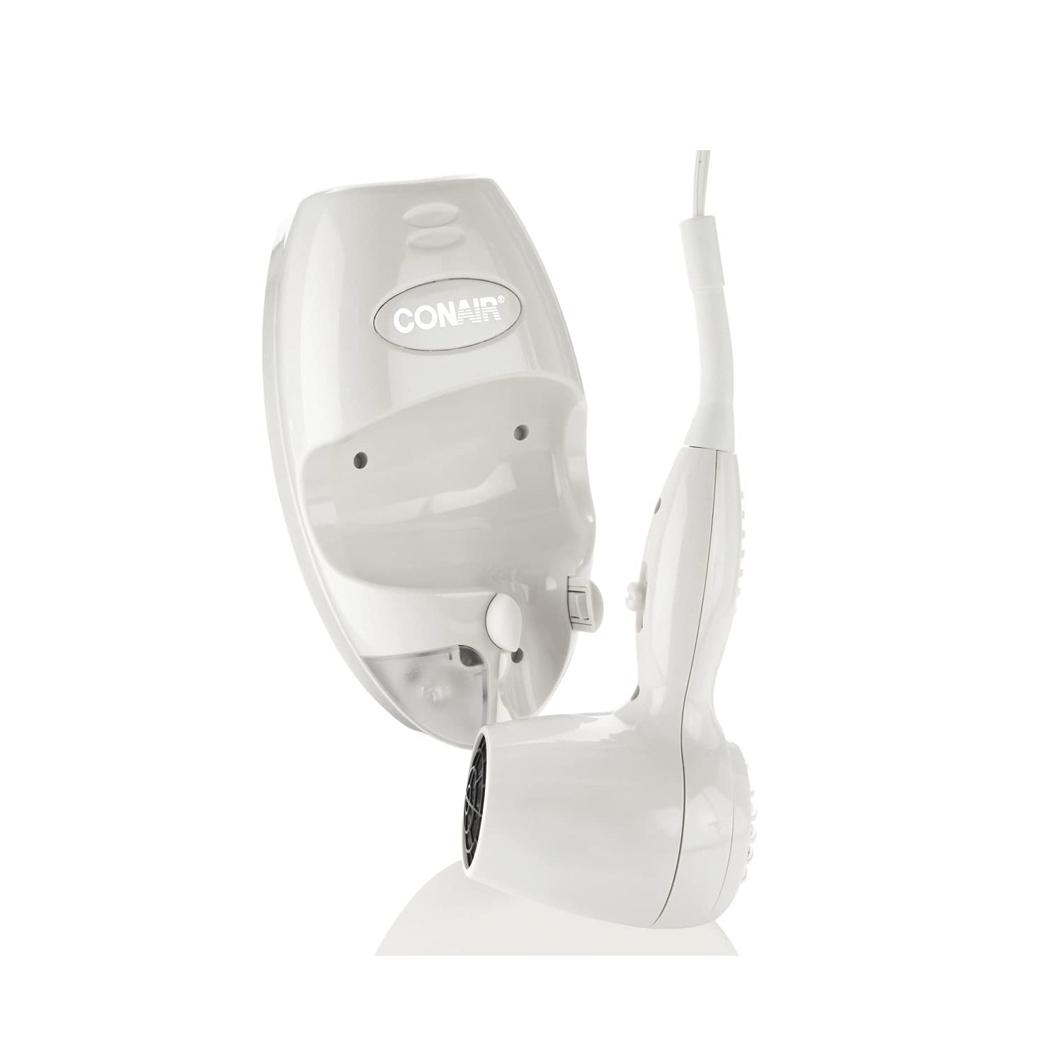 Sèche-cheveux mural compact de 1600 watts à 2 réglages de chaleur et 2 vitesses, blanc