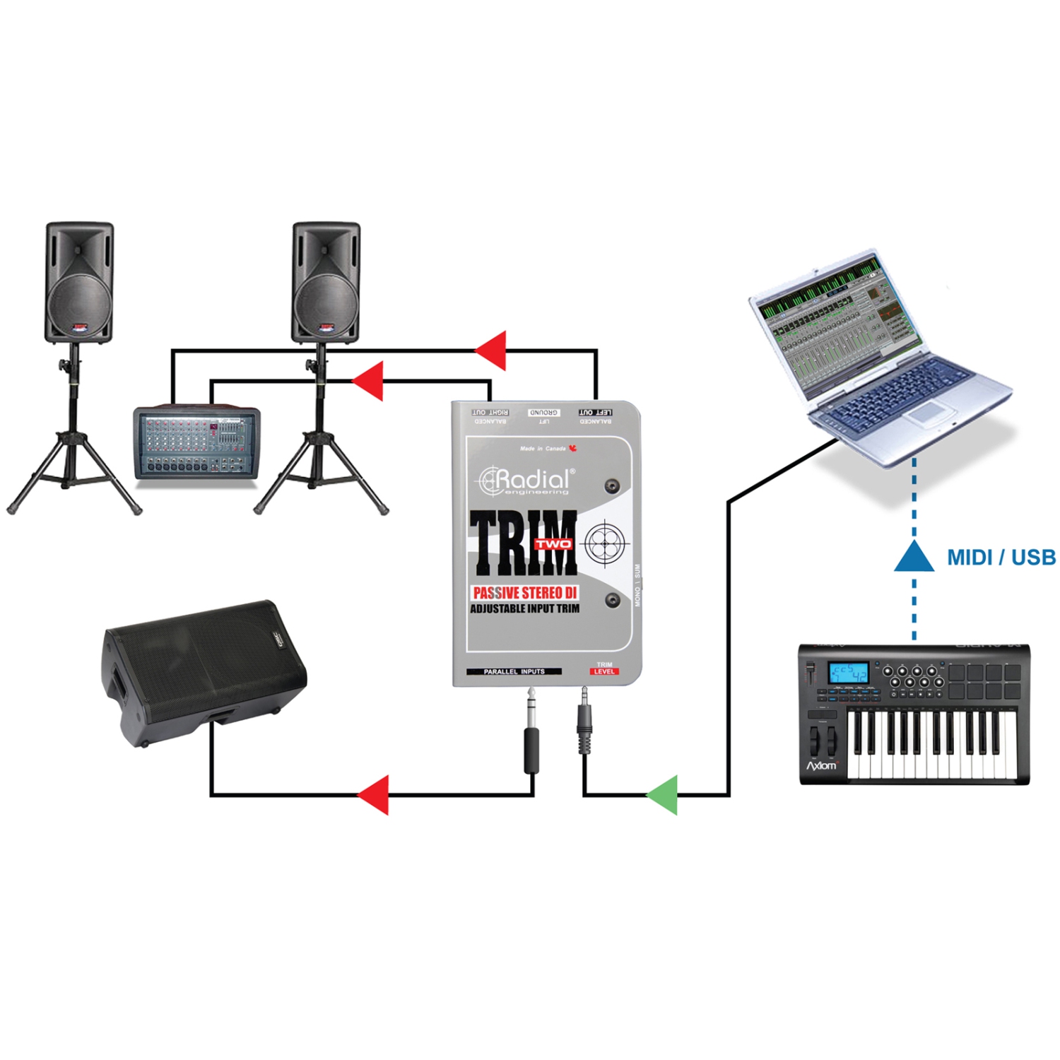 Radial Trim-Two Stereo DI with Level Control