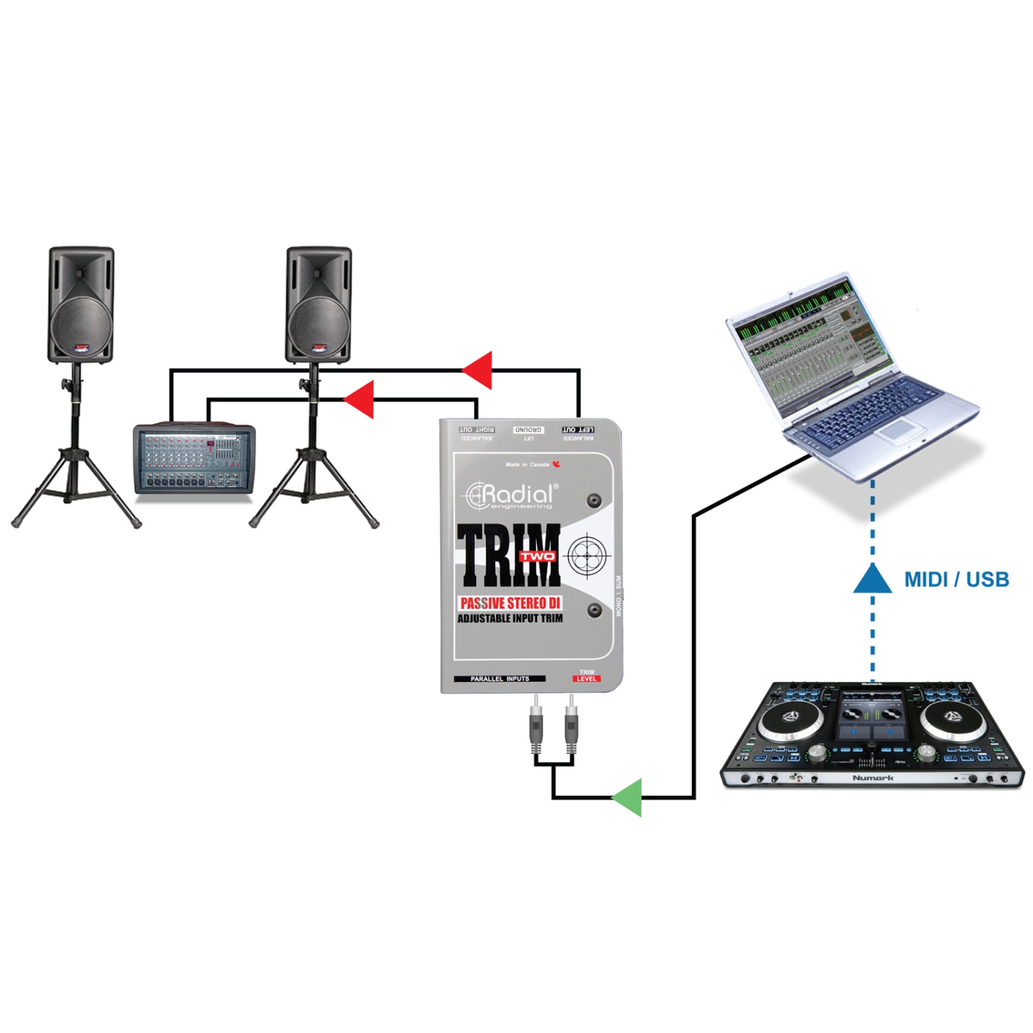 Radial Trim-Two Stereo DI with Level Control