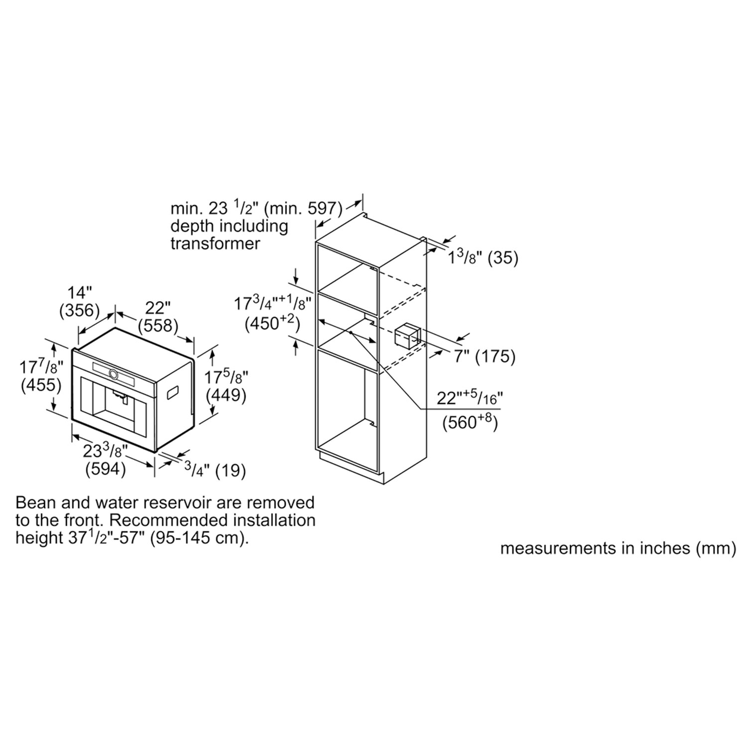 Cafetière encastrable de 24 po série 800 de Bosch - Acier inoxydable