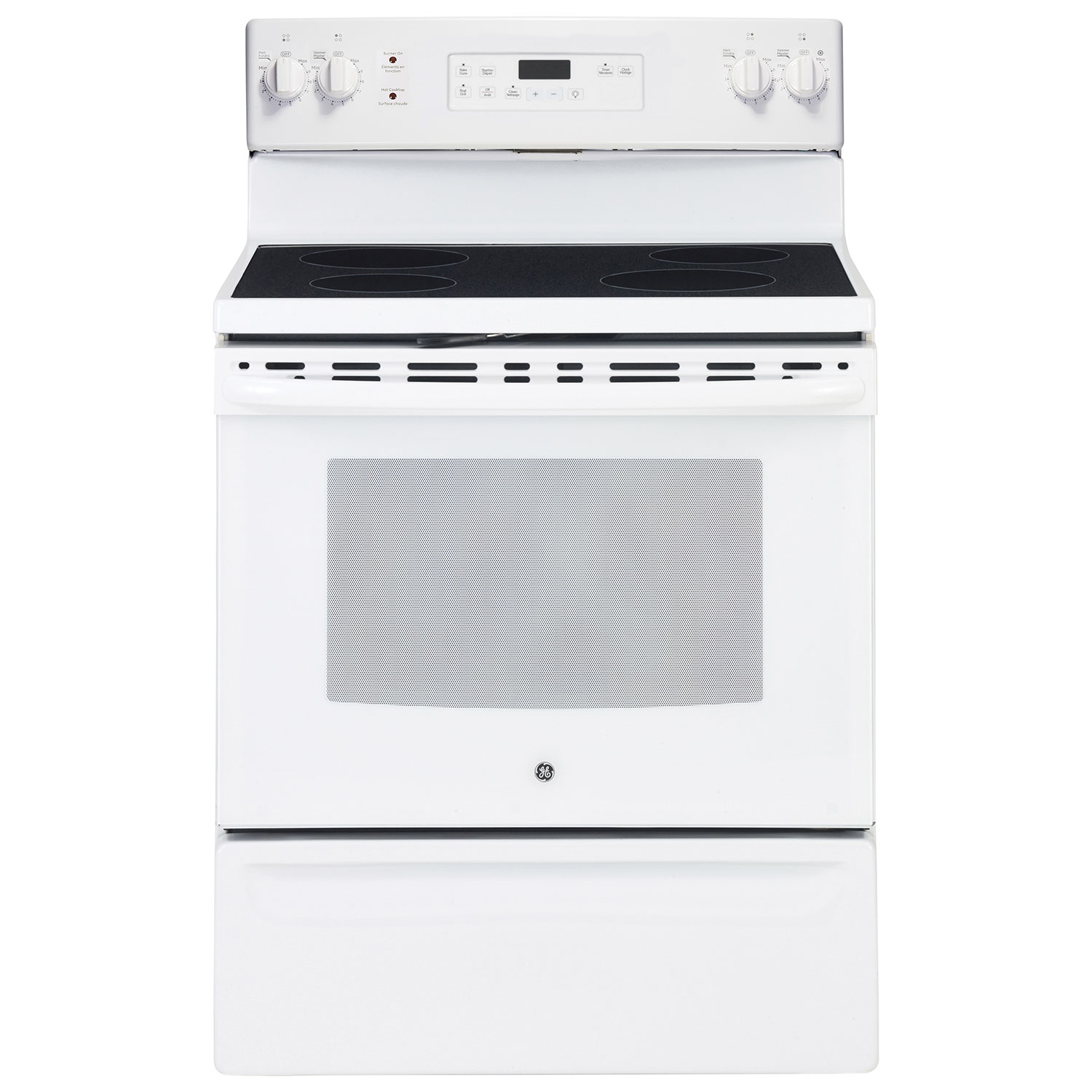 GE 30" 5.0 Cu. Ft. Self-Clean Freestanding Electric Range (JCB630DKWW) - White on White