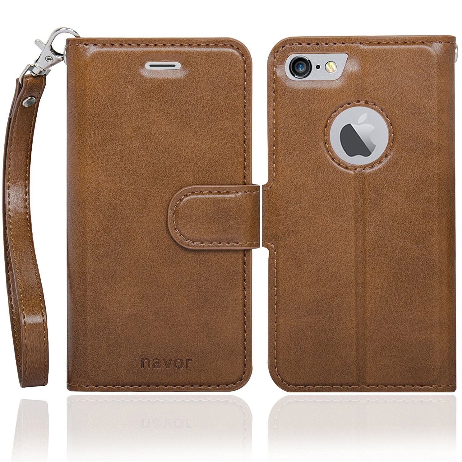 Navor Wallet Case for iPhone 7 - Brown
