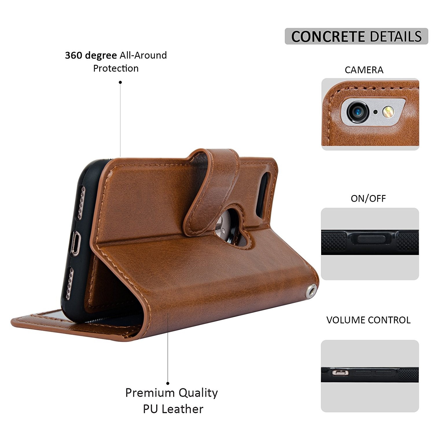 Navor Wallet Case for iPhone 7 - Brown