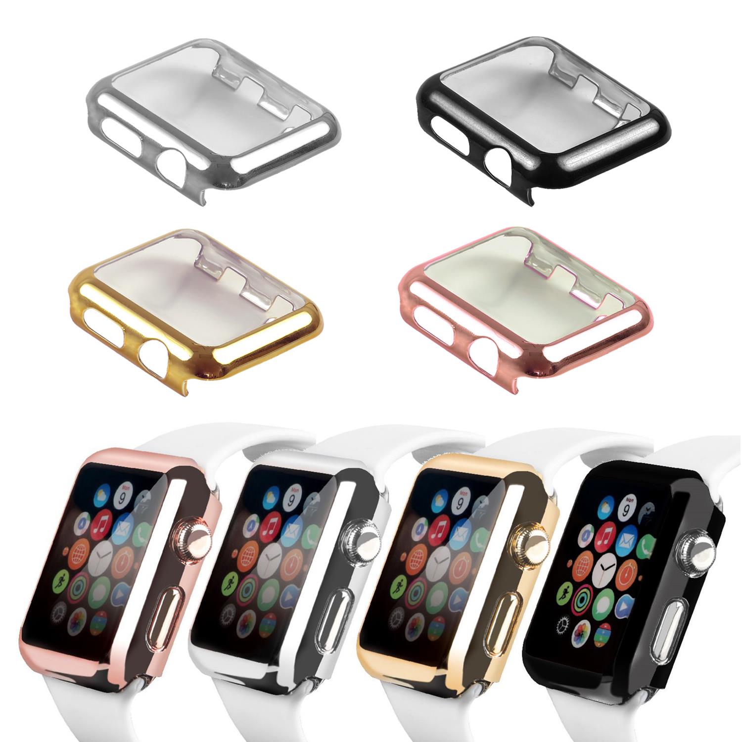 StrapsCo Apple Watch 38mm Series 2 Housse de protection en or rose avec protection d'écran tactile intégrée