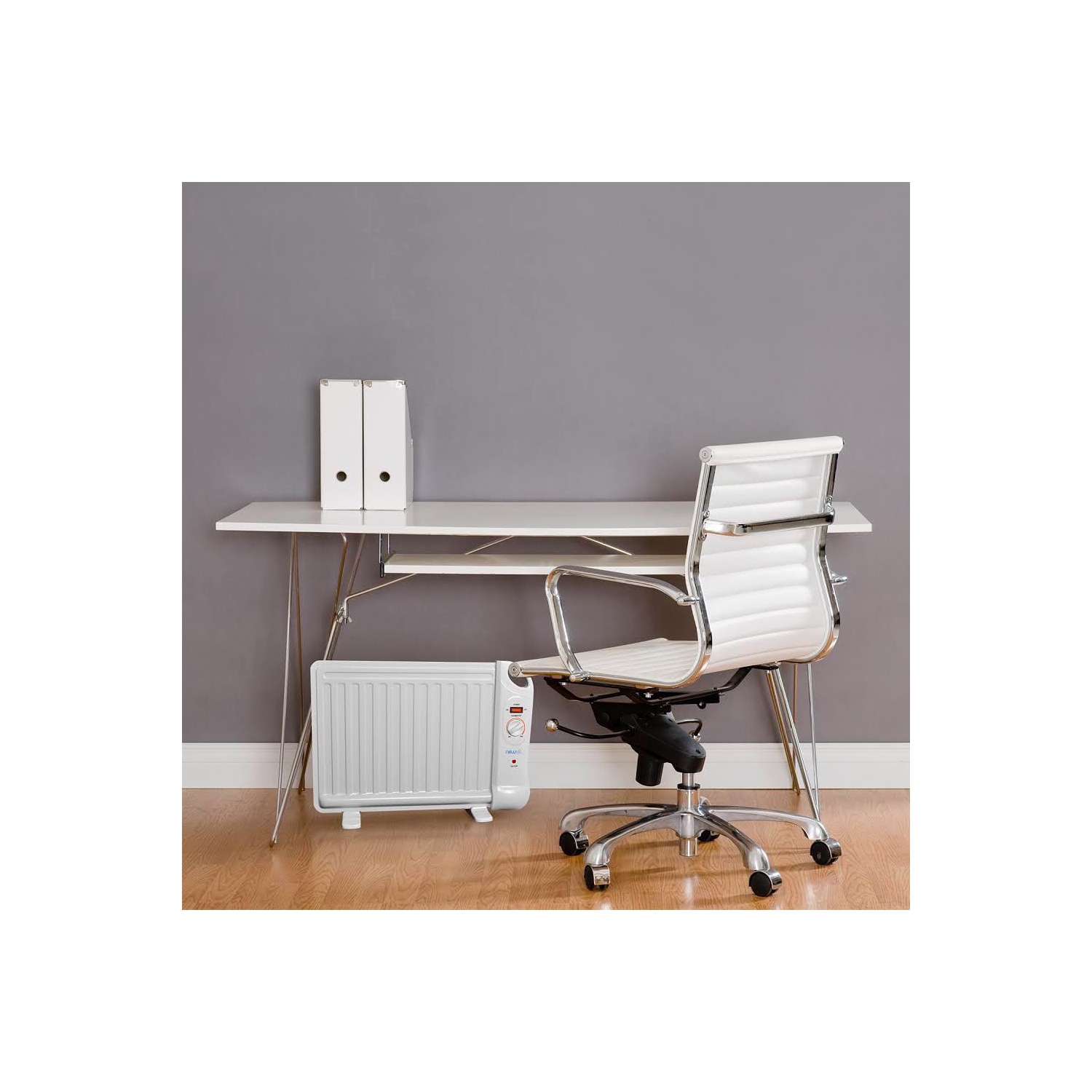 Newair Portable 400-watt Under Desk Heater with Slim Fit Design and Silent, Energy Efficient Operation - White
