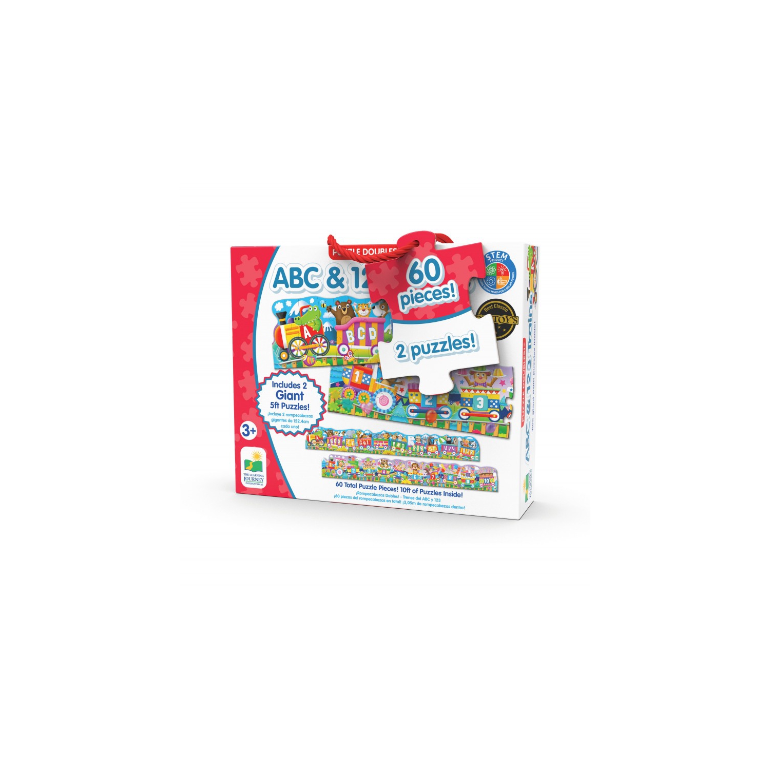 Duo de casse-têtes - Casse-têtes de sol géant : Trains ABC et 123