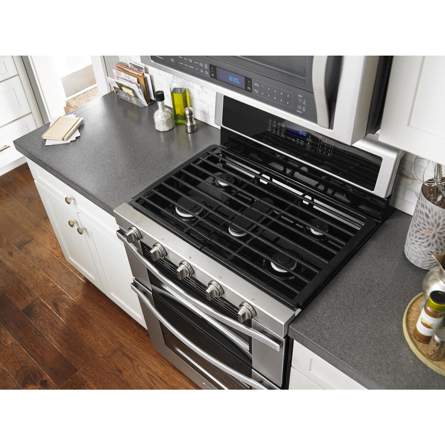 Whirlpool 30" 6.0 Cu. Ft. Double Oven 5-Burner Slide-In Gas Range - Stainless Steel