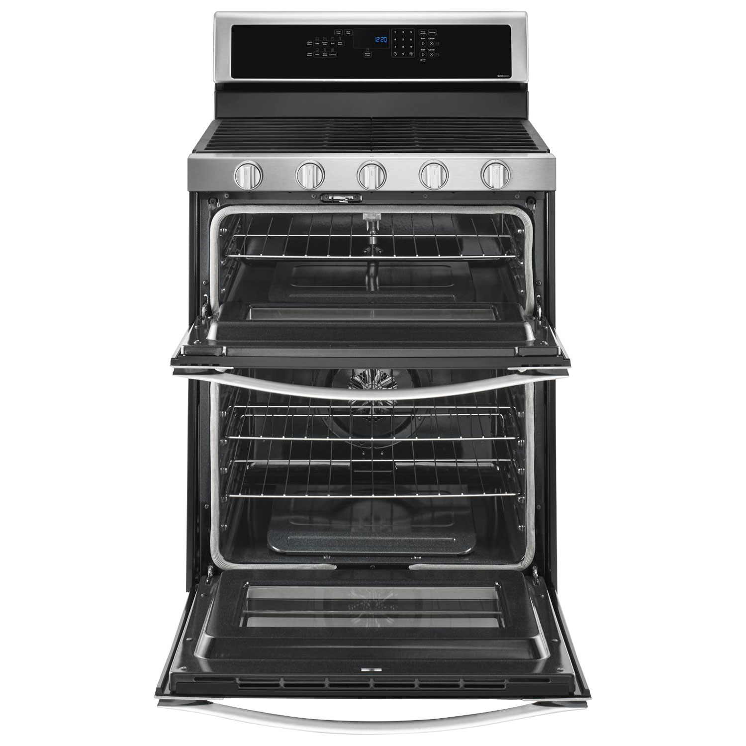 Whirlpool 30" 6.0 Cu. Ft. Double Oven 5-Burner Slide-In Gas Range - Stainless Steel