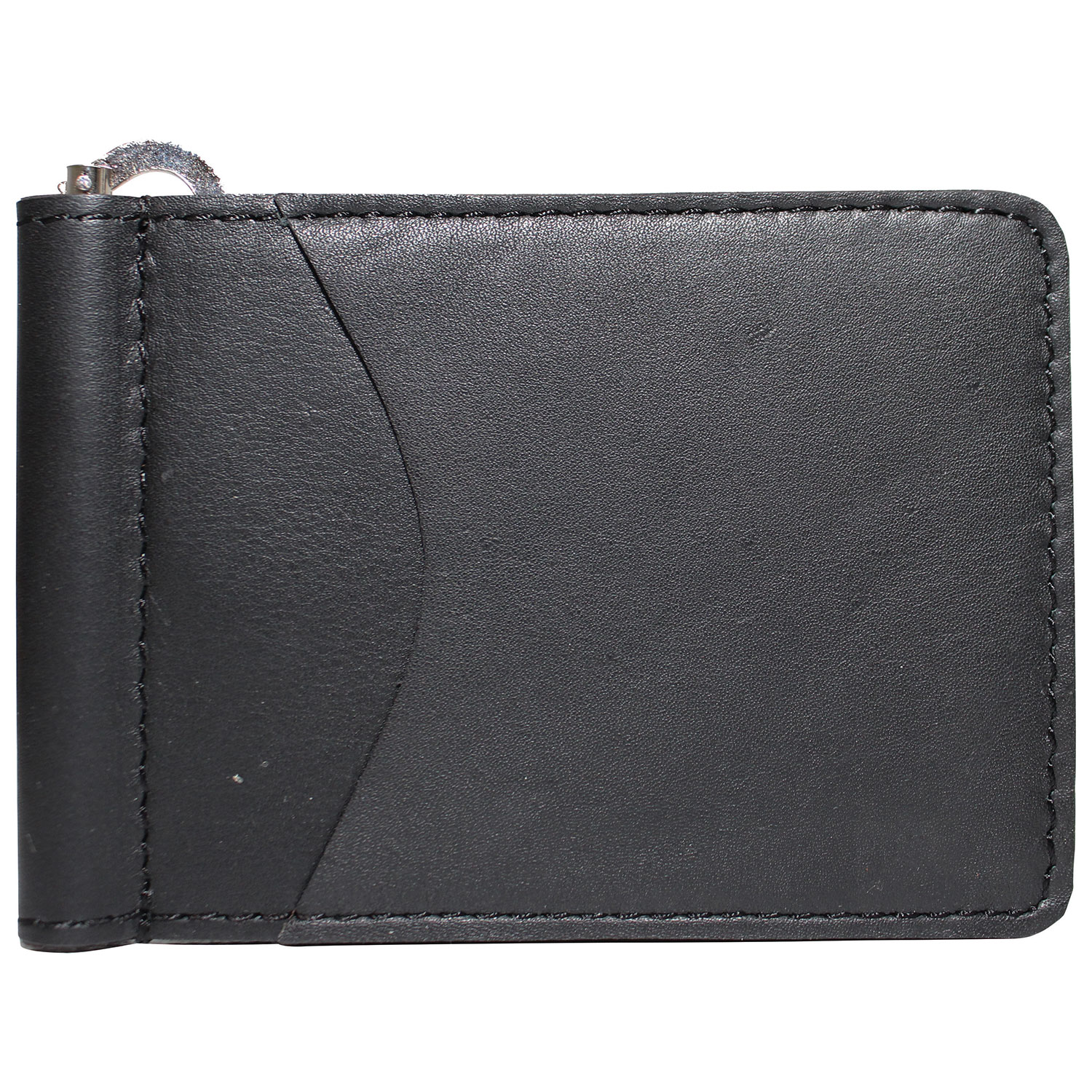 Ashlin Anwell 2-Pocket Leather Money Clip Wallet - Black