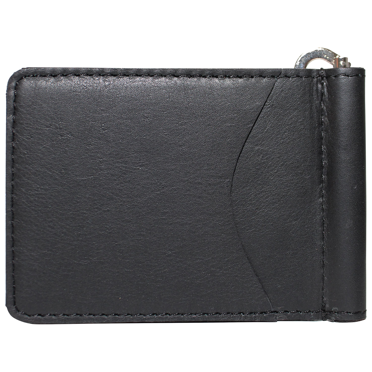 Portefeuille avec pince à billets en cuir à 2 poches Anwell d'Ashlin - Noir