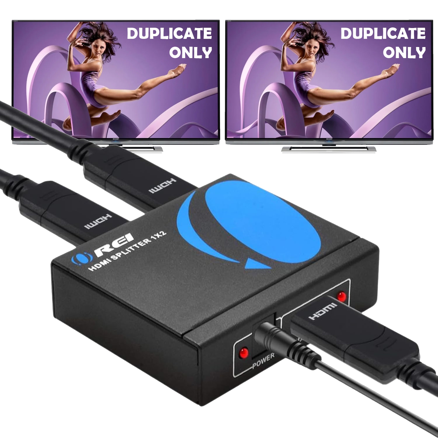 OREI HDS-102 1X2 Powered 1080P V1.4 Certified HDMI Splitter with Full Ultra HD 4K/2K and 3D Resolutions