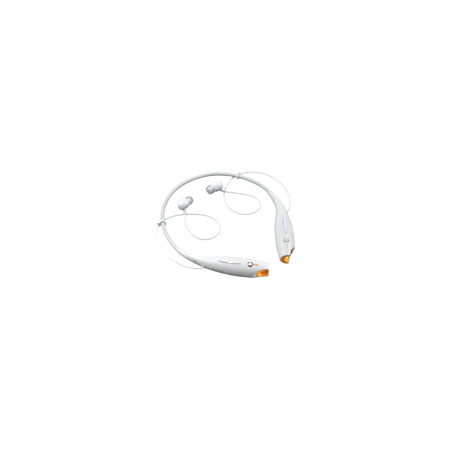 LG Electronics HBS-700W Wireless Bluetooth Stereo Bluetooth Headset - White/Orange