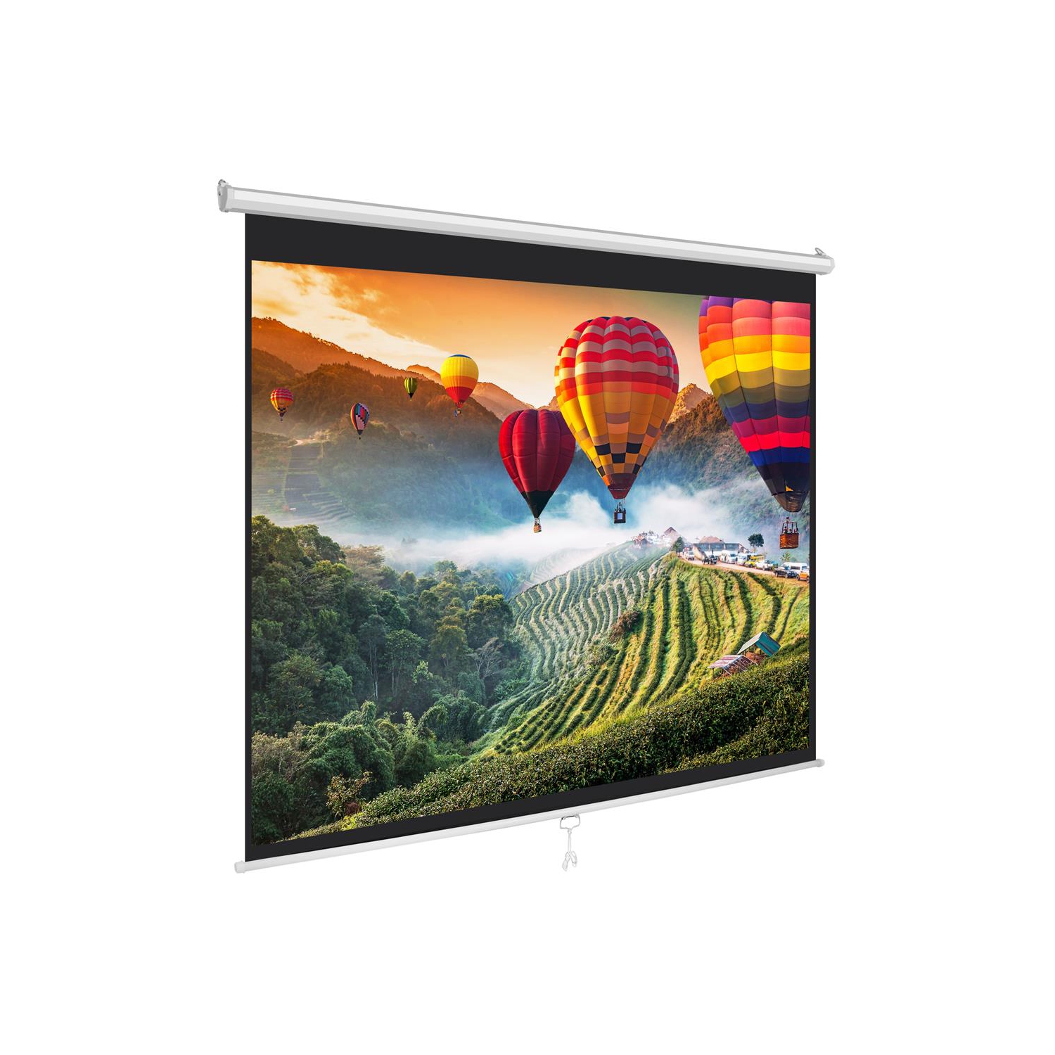 PYLE-HOME PRJSM9406 Universal Roll-Down Pull-Down Projection Screen, 50.3 x 67.3-Inch, Matte White